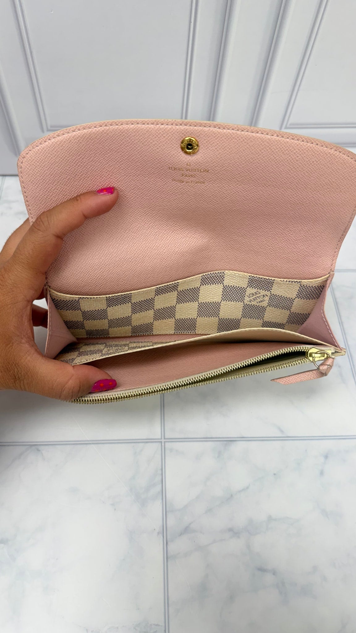 Louis Vuitton Damier Pink Azur Sarah Wallet
