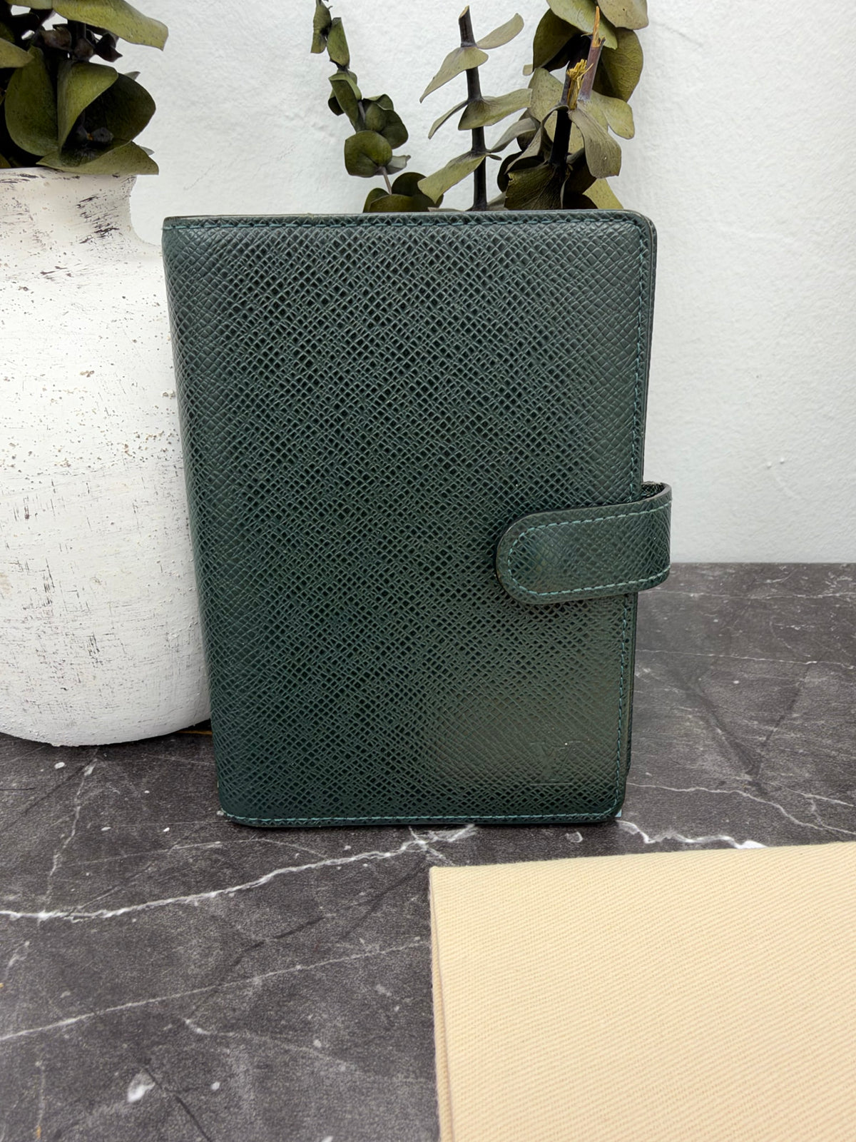 Louis Vuitton Green Taiga Agenda PM