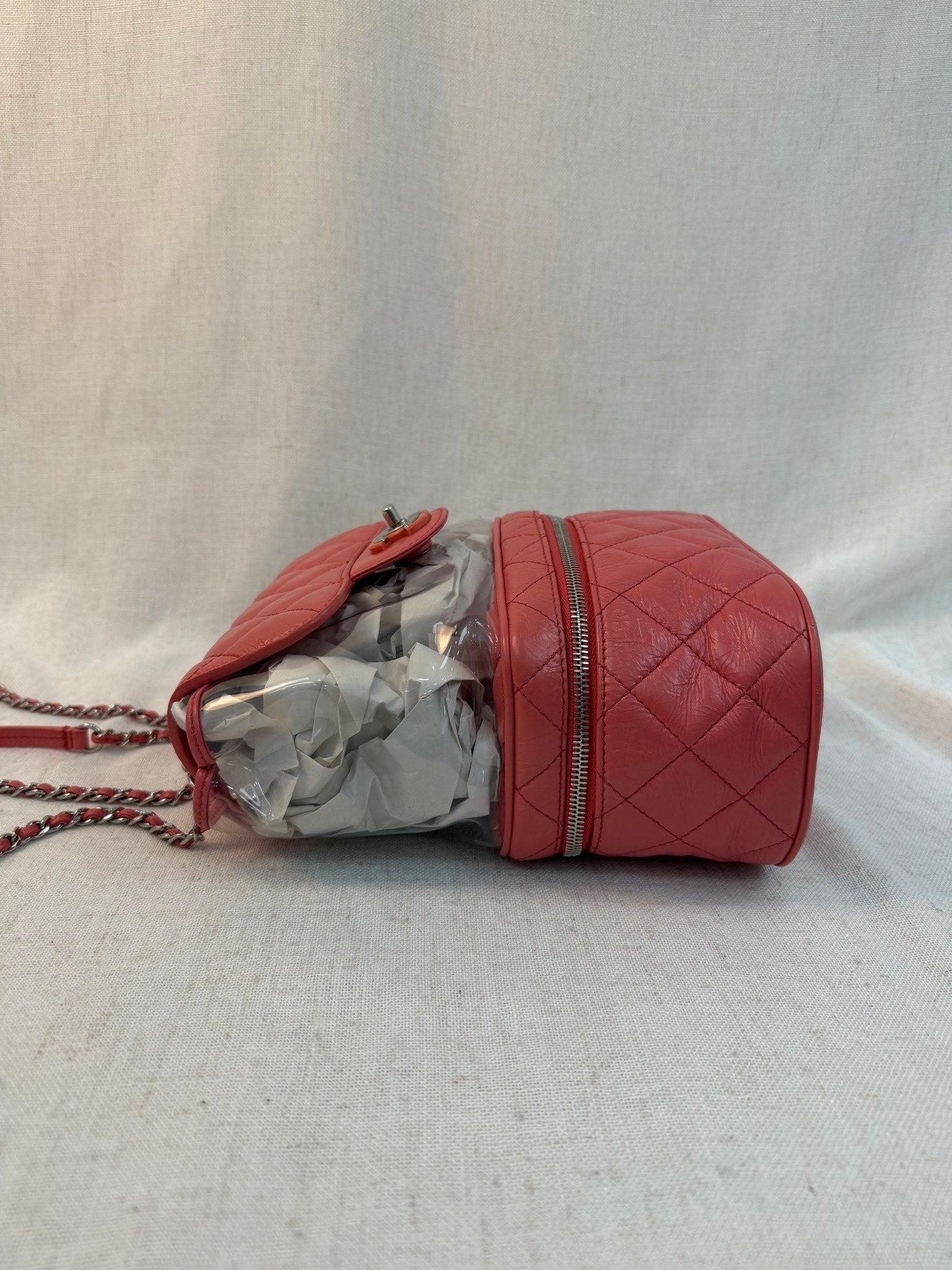 Chanel Pink Quilted Calfskin Shoulder PVC Bag