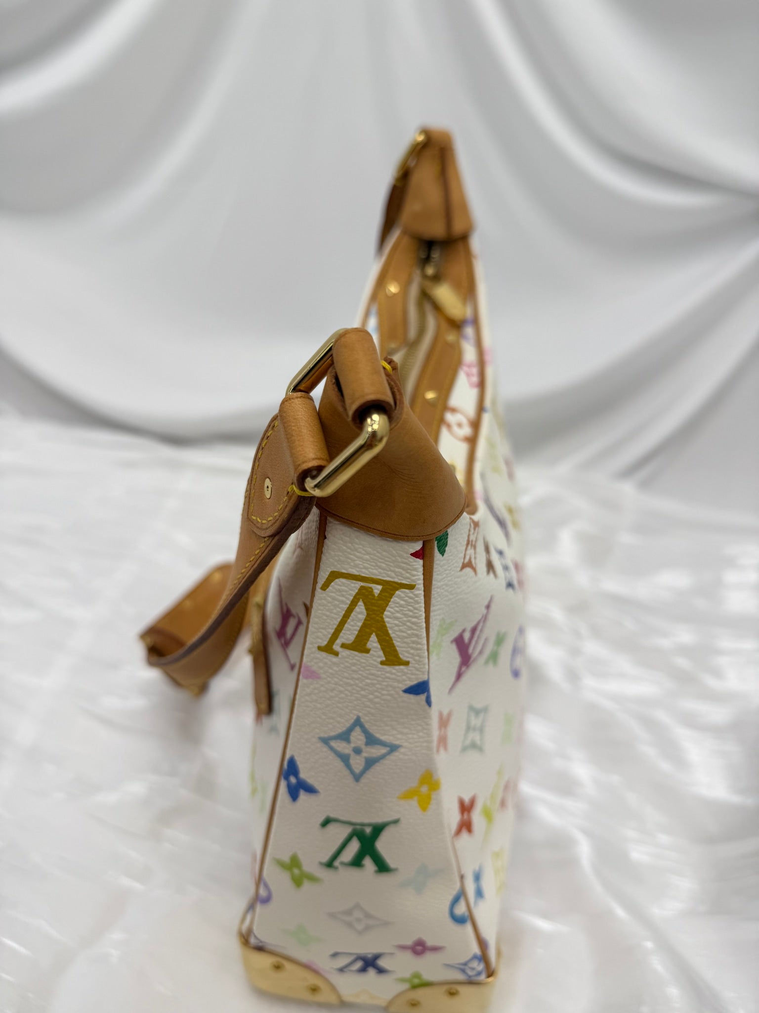 Louis Vuitton White Multicolore Monogram Boulogne Shoulder Bag