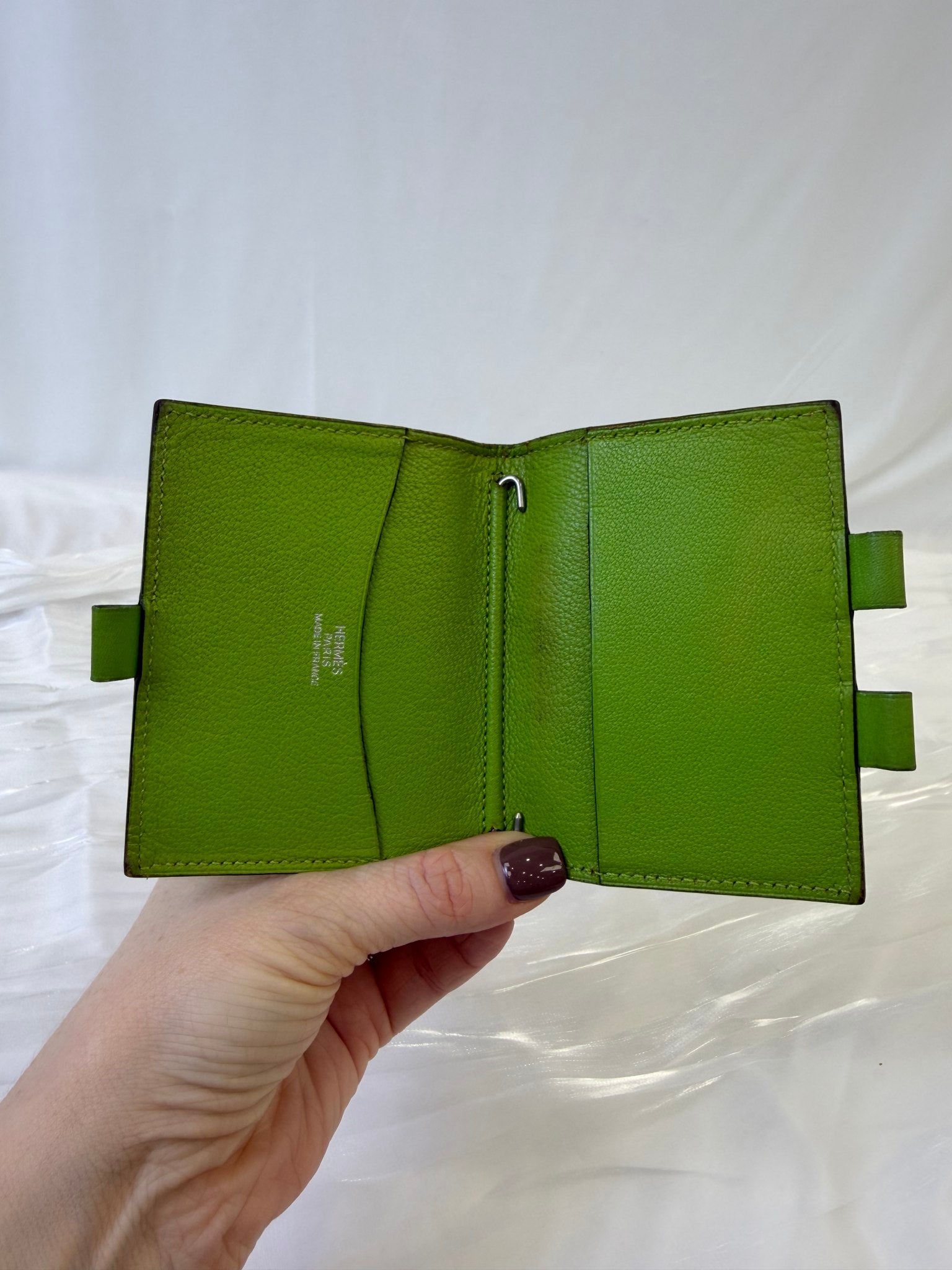 Hermes Green Leather Mini Agenda Cover