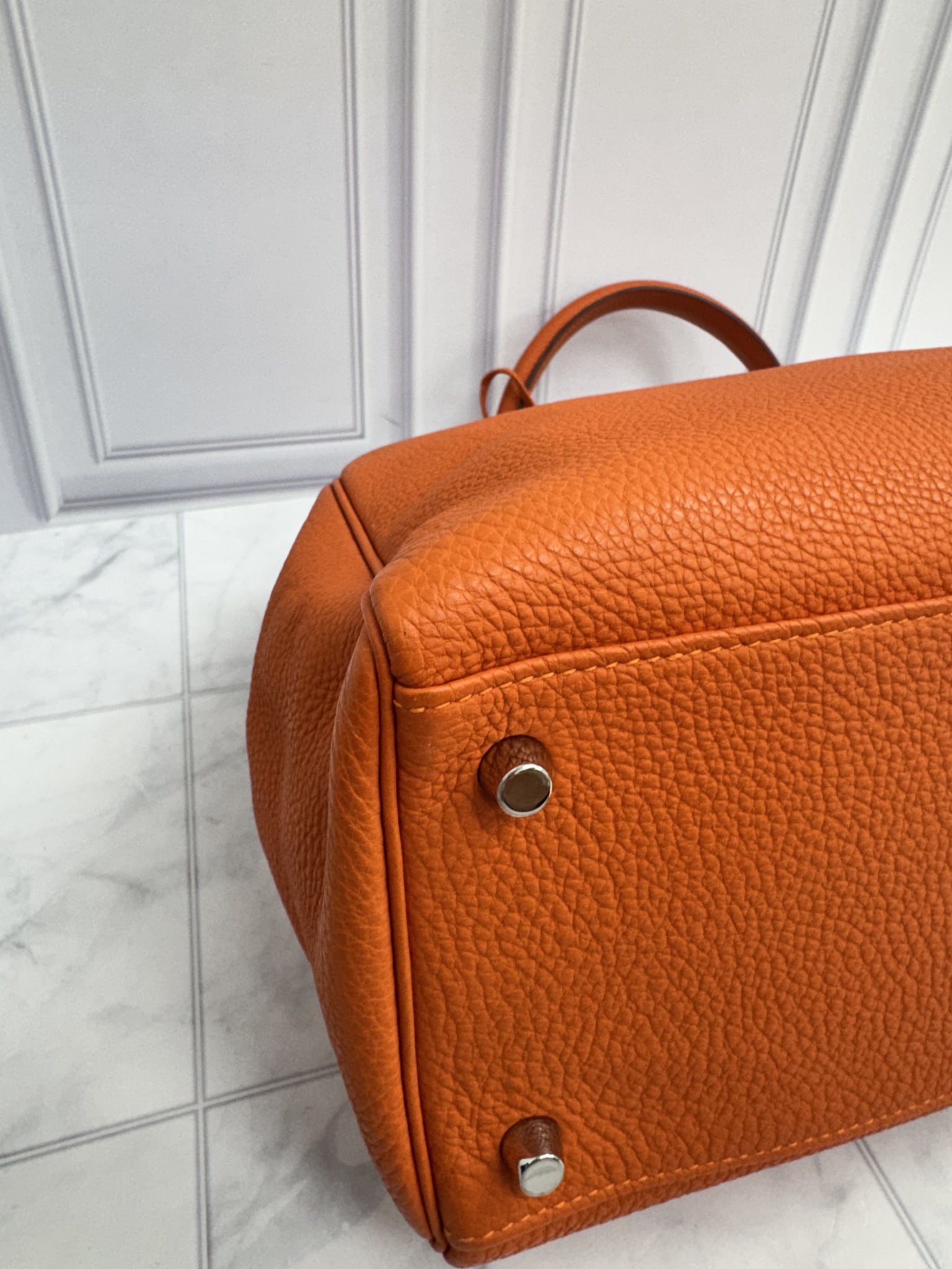 Hermes Orange Togo Leather Kelly Retourne 35