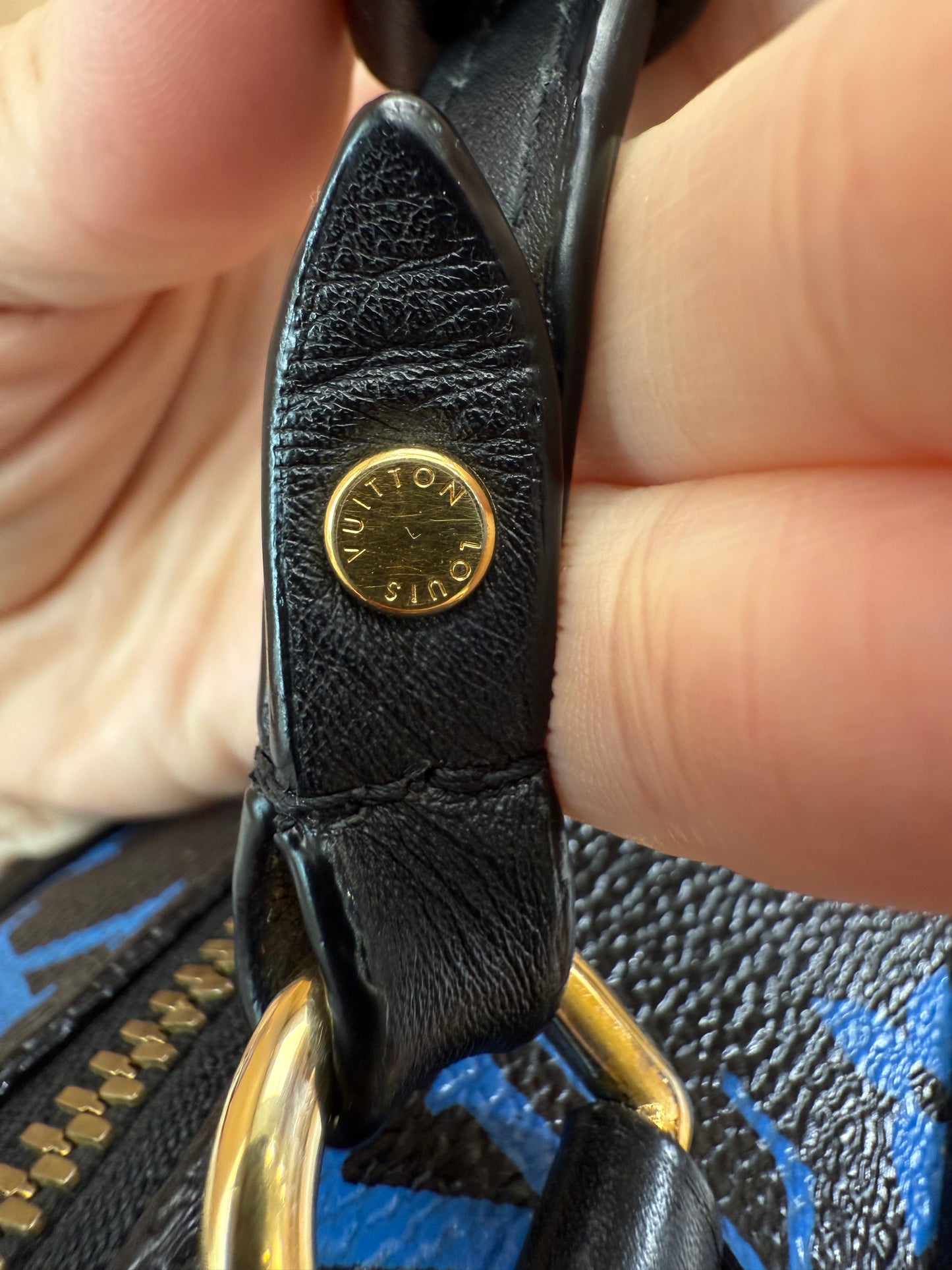 Louis Vuitton Monogram Black x Blue Speedy Amazon PM