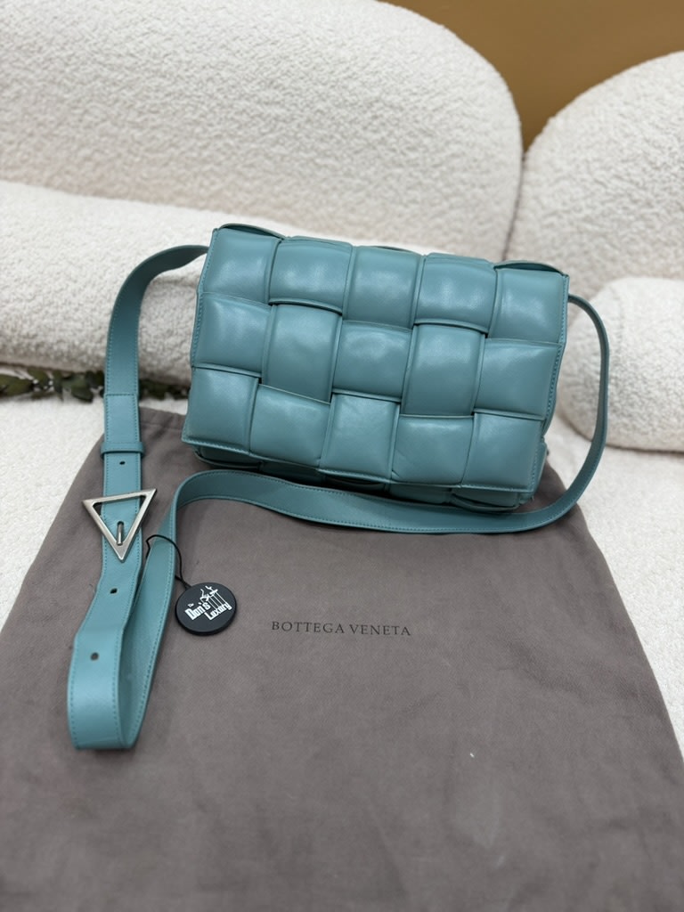 Bottega Veneta Turquoise Padded Leather Cassette Crossbody