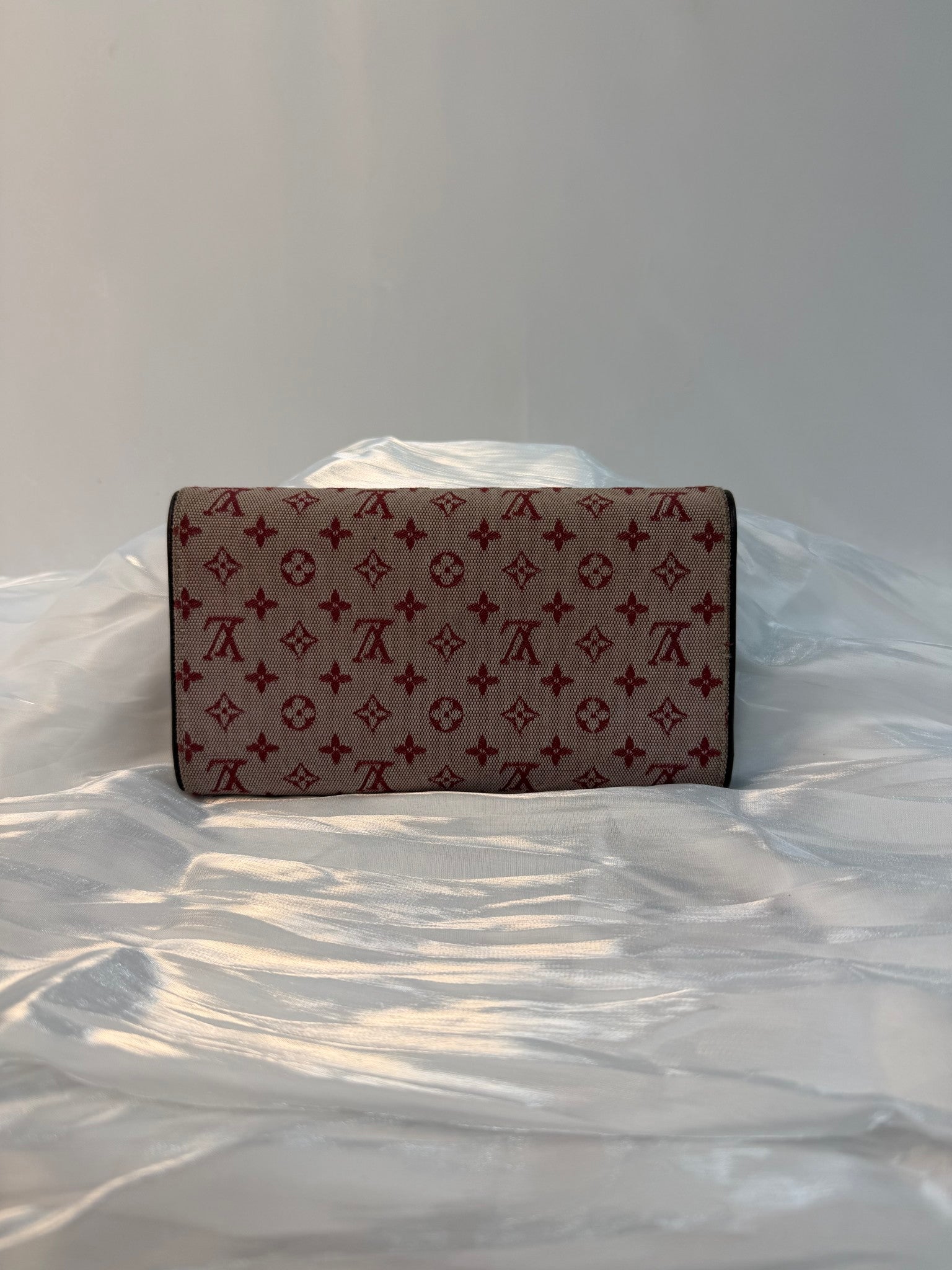 Louis Vuitton Burgundy Canvas Mini Lin Snap Wallet