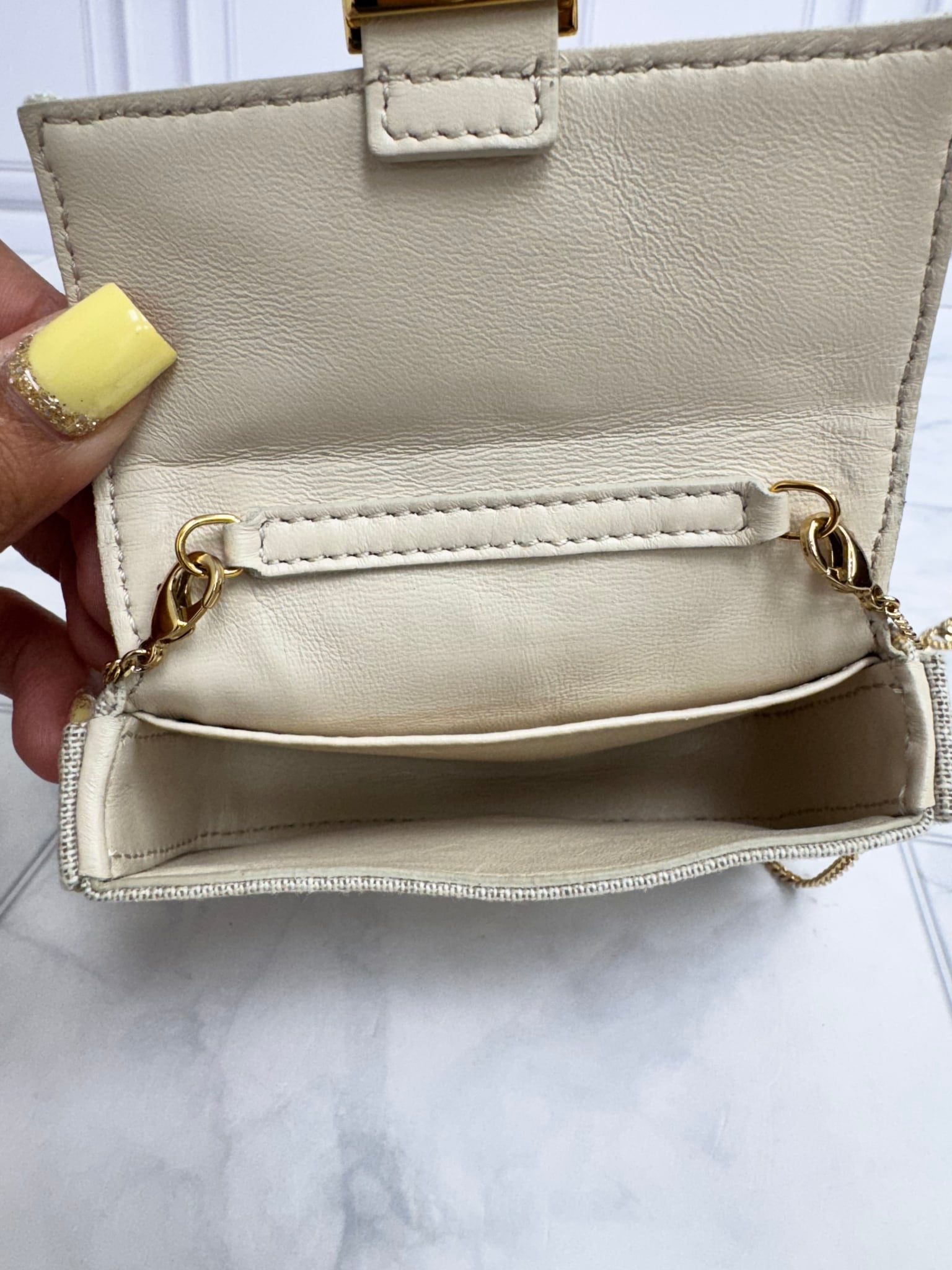 Fendi Multicolor Zucca Beige Nano Baguette