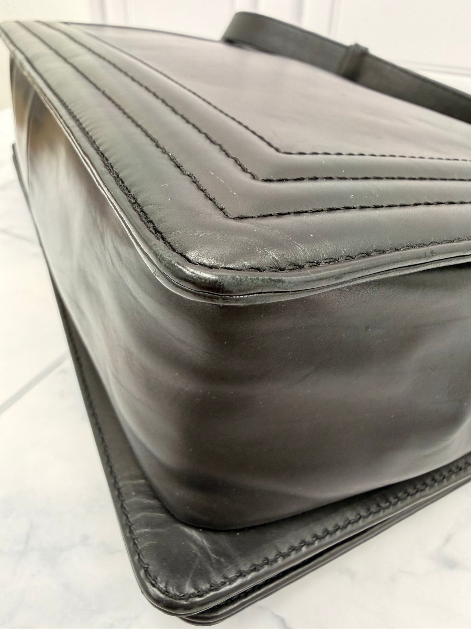 Chanel Black Leather Large Reverso Boy Flap Bag