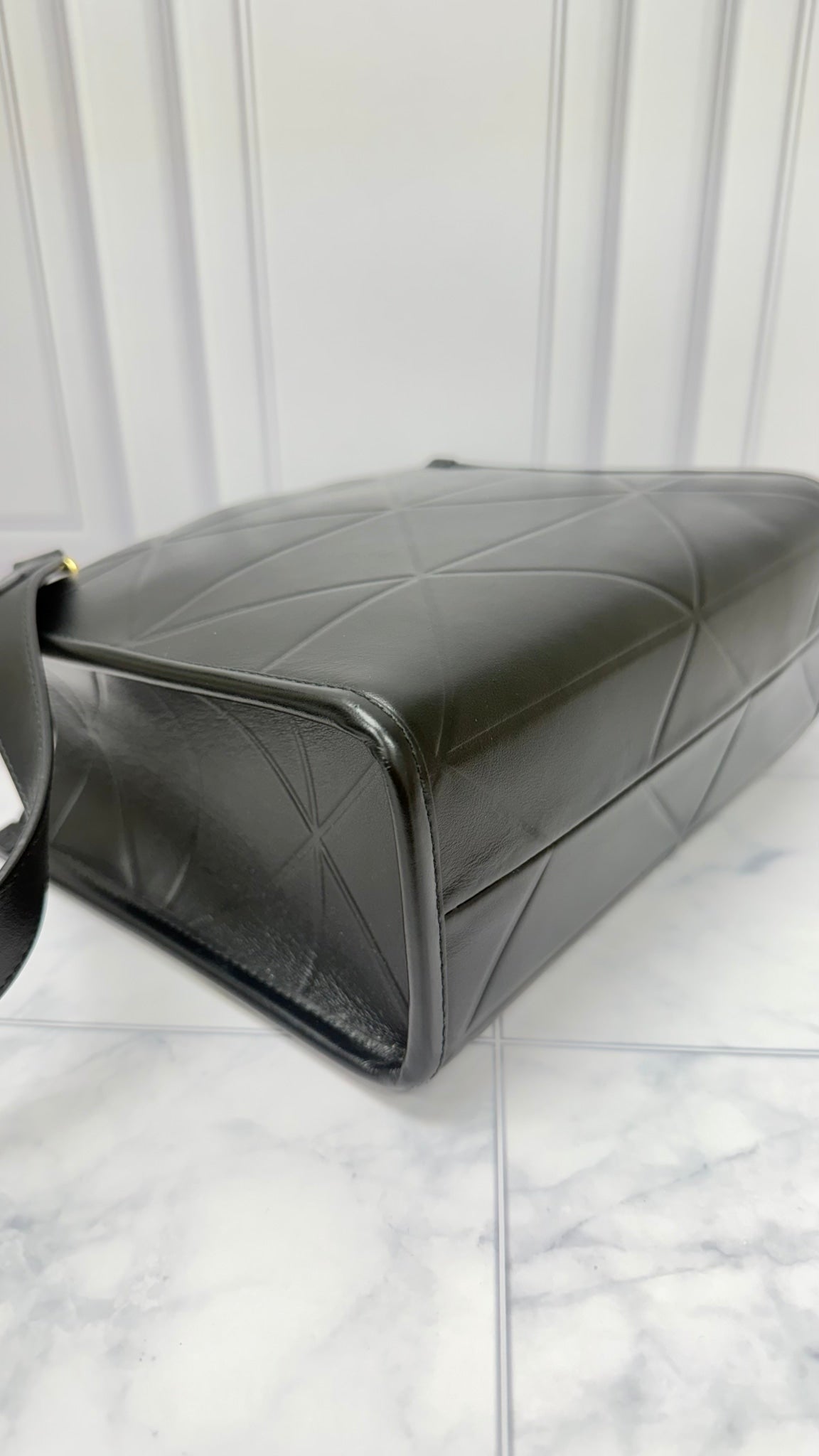 Prada Black Leather Symbole Embossed Tote Bag