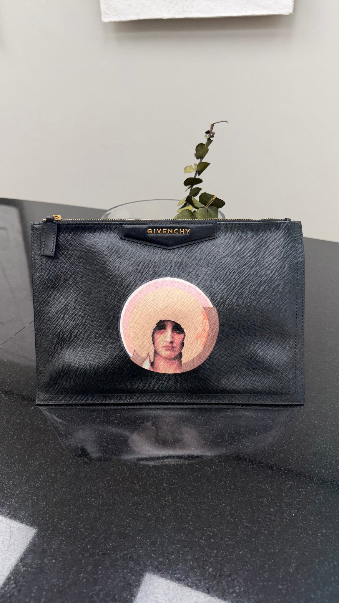 Givenchy Black Grained Leather Madonna Small Antigona Pouch