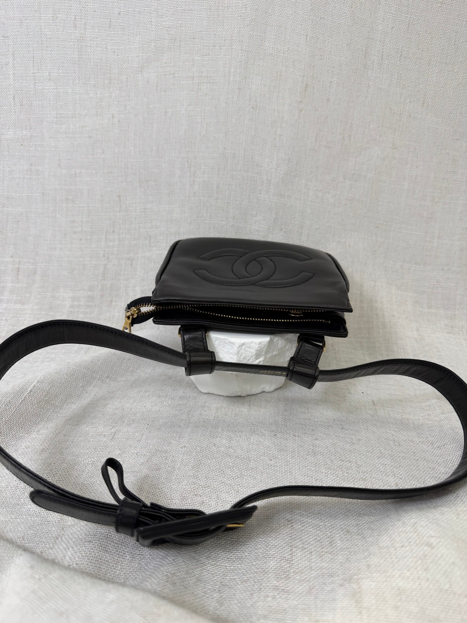 Chanel Black Lambskin Belt Bag