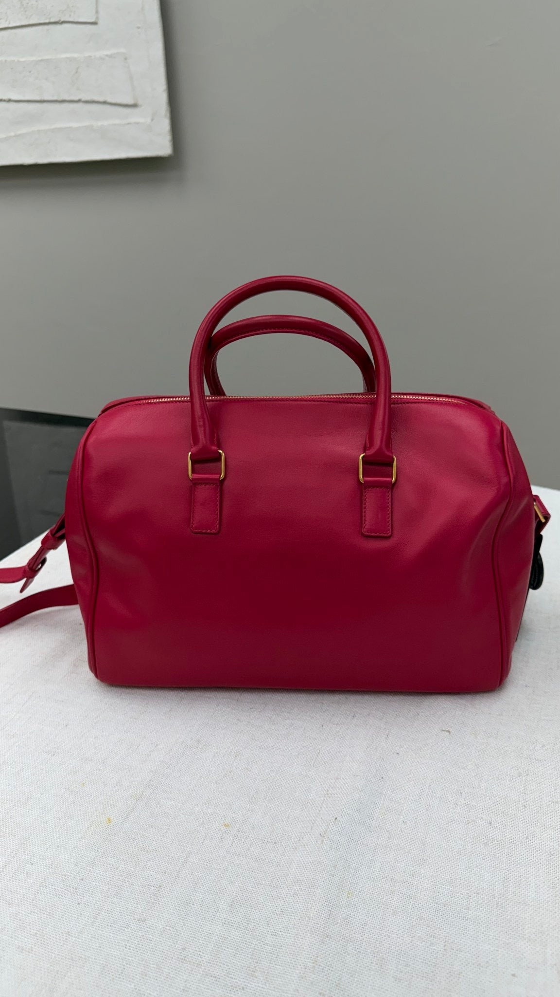 Saint Laurent YSL Pink Leather Classic Baby Duffle