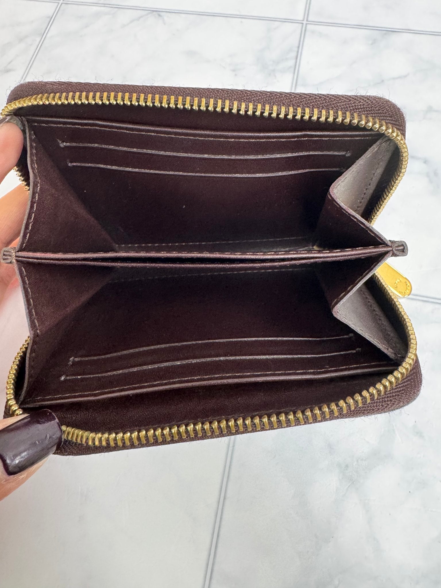 Louis Vuitton Burgundy Monogram Vernis Compact Zippy Wallet