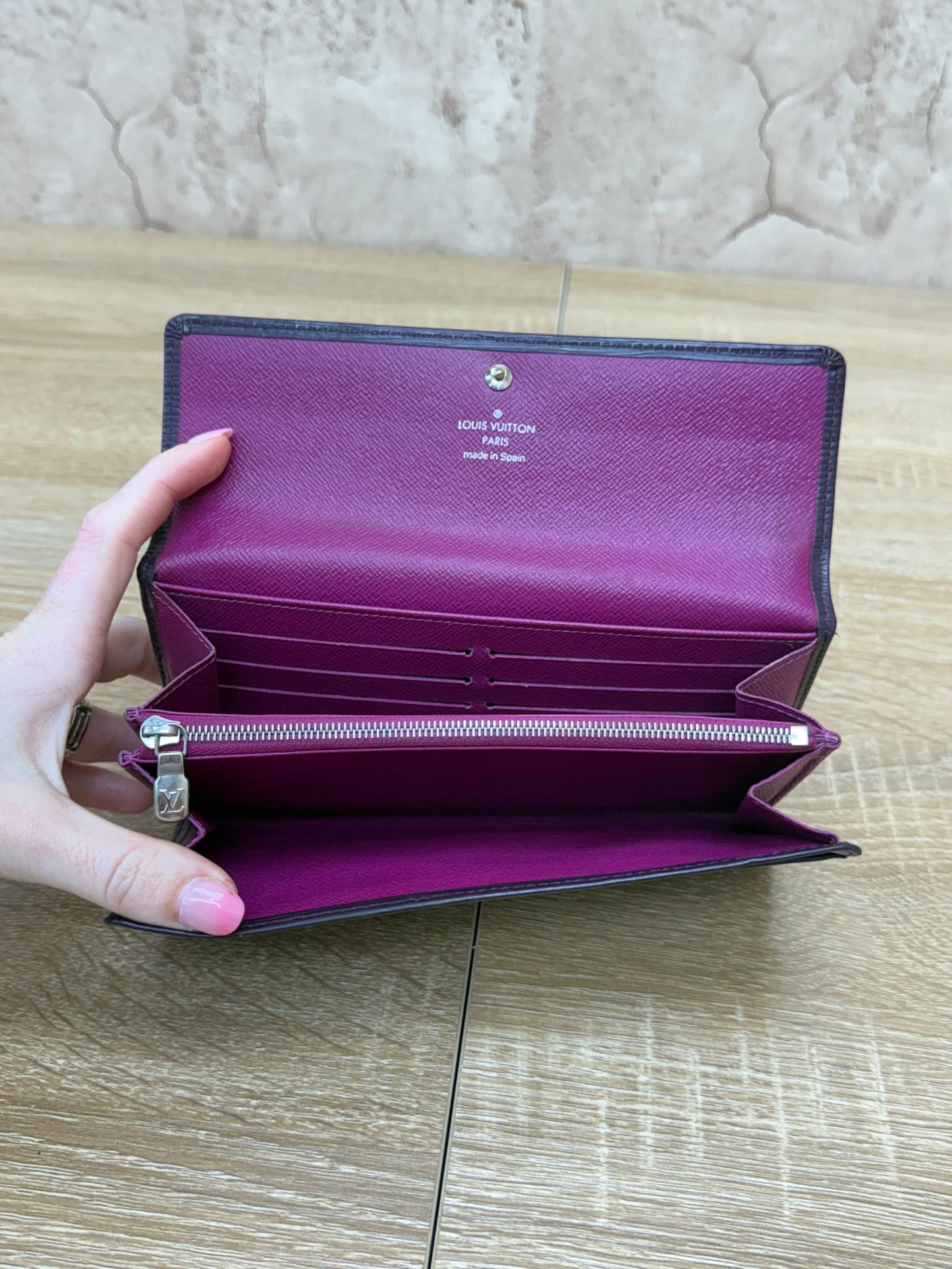 Louis Vuitton Purple & Pink Epi Leather Sarah Wallet