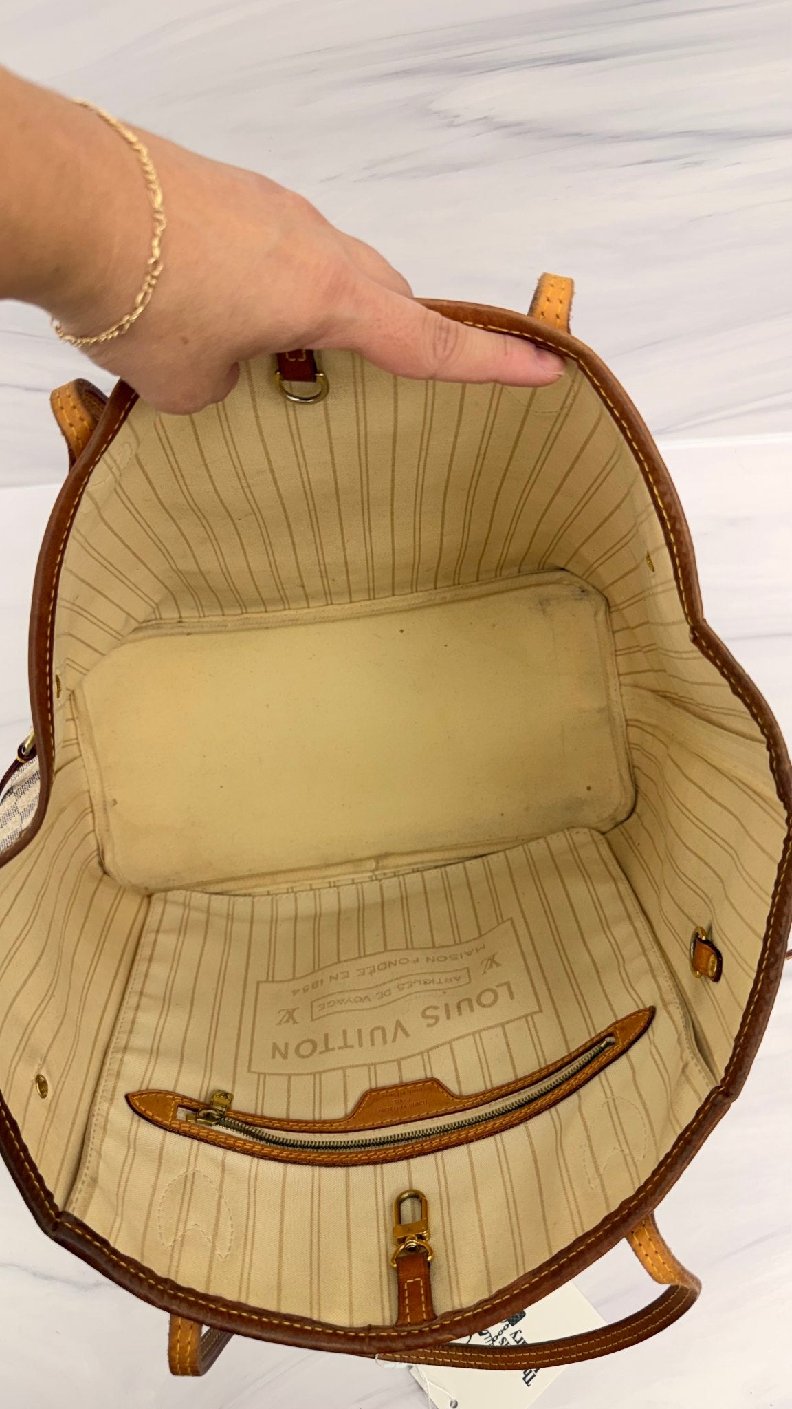 Louis Vuitton Damier Azur Neverfull MM Tote Bag