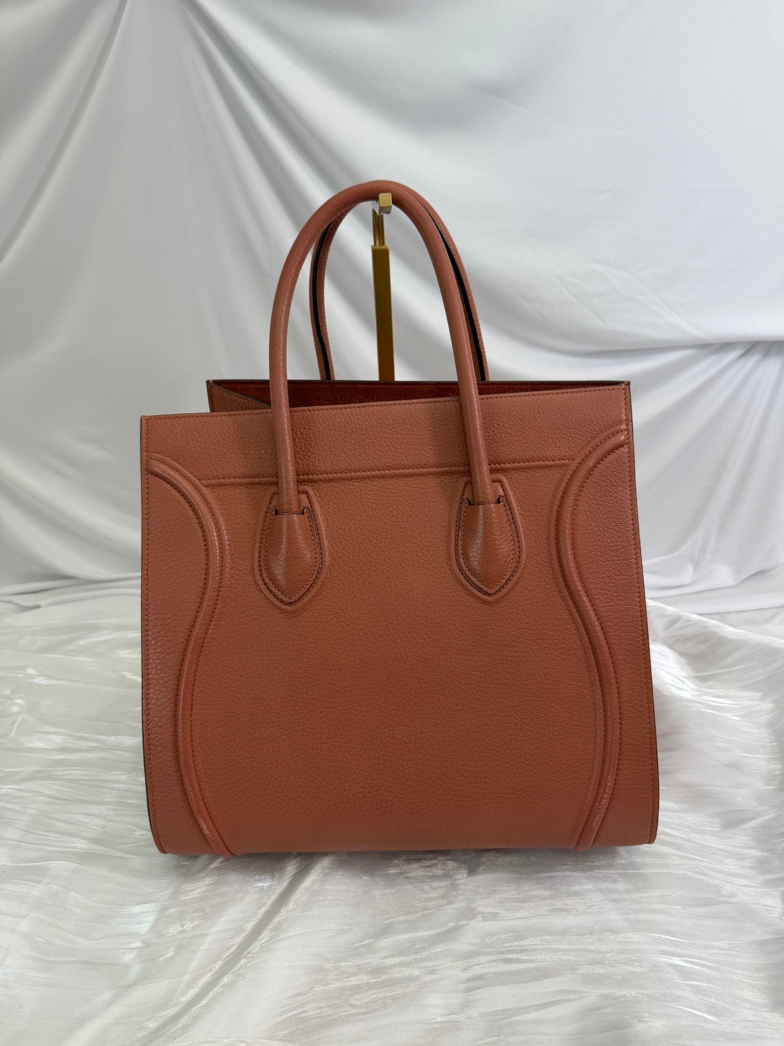 Celine Terracotta Pink Leather Medium Phantom Luggage Tote