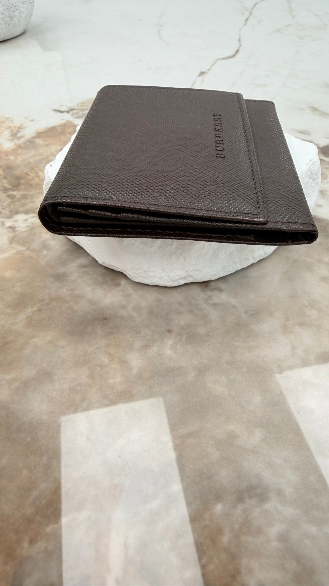 Burberry Brown Leather & Novacheck Coin Case