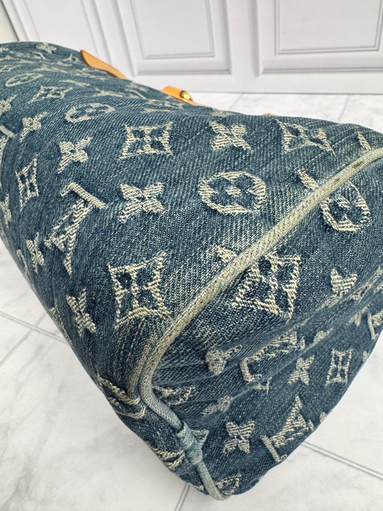 LIKE NEW - Louis Vuitton Monogram Denim Neo Speedy Handbag