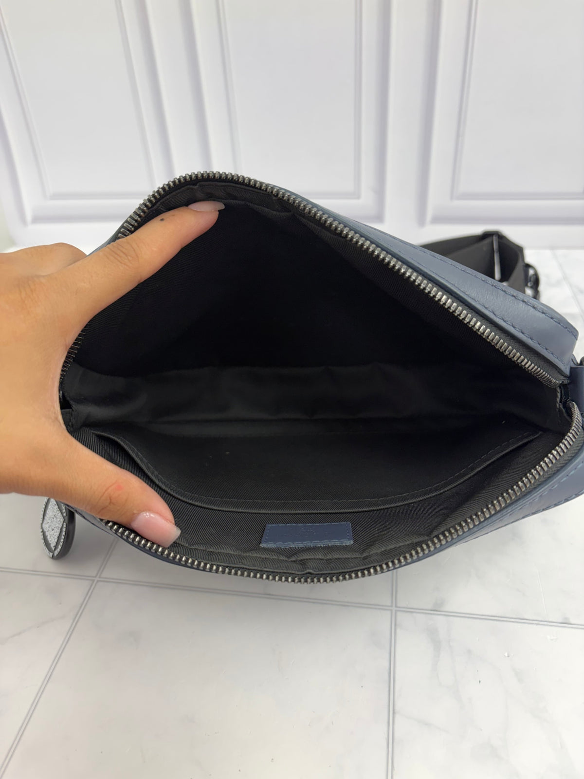 Louis Vuitton Blue Monogram Shadow Leather Duo Messenger Bag