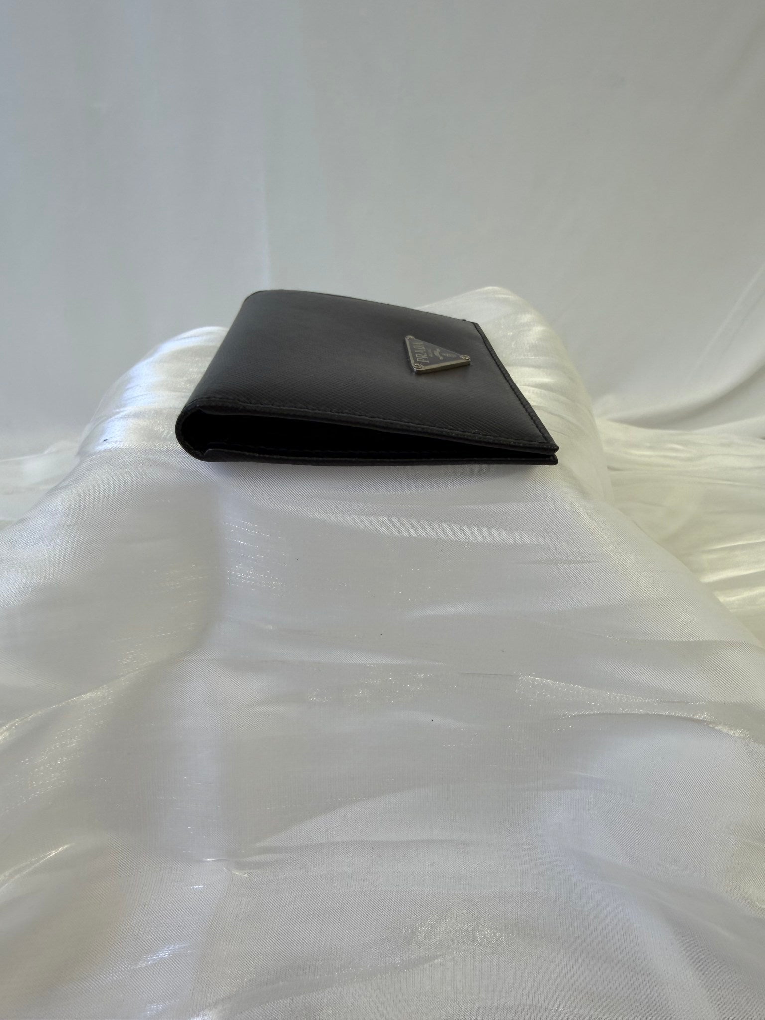 Prada Black Saffiano Leather ID Card Case