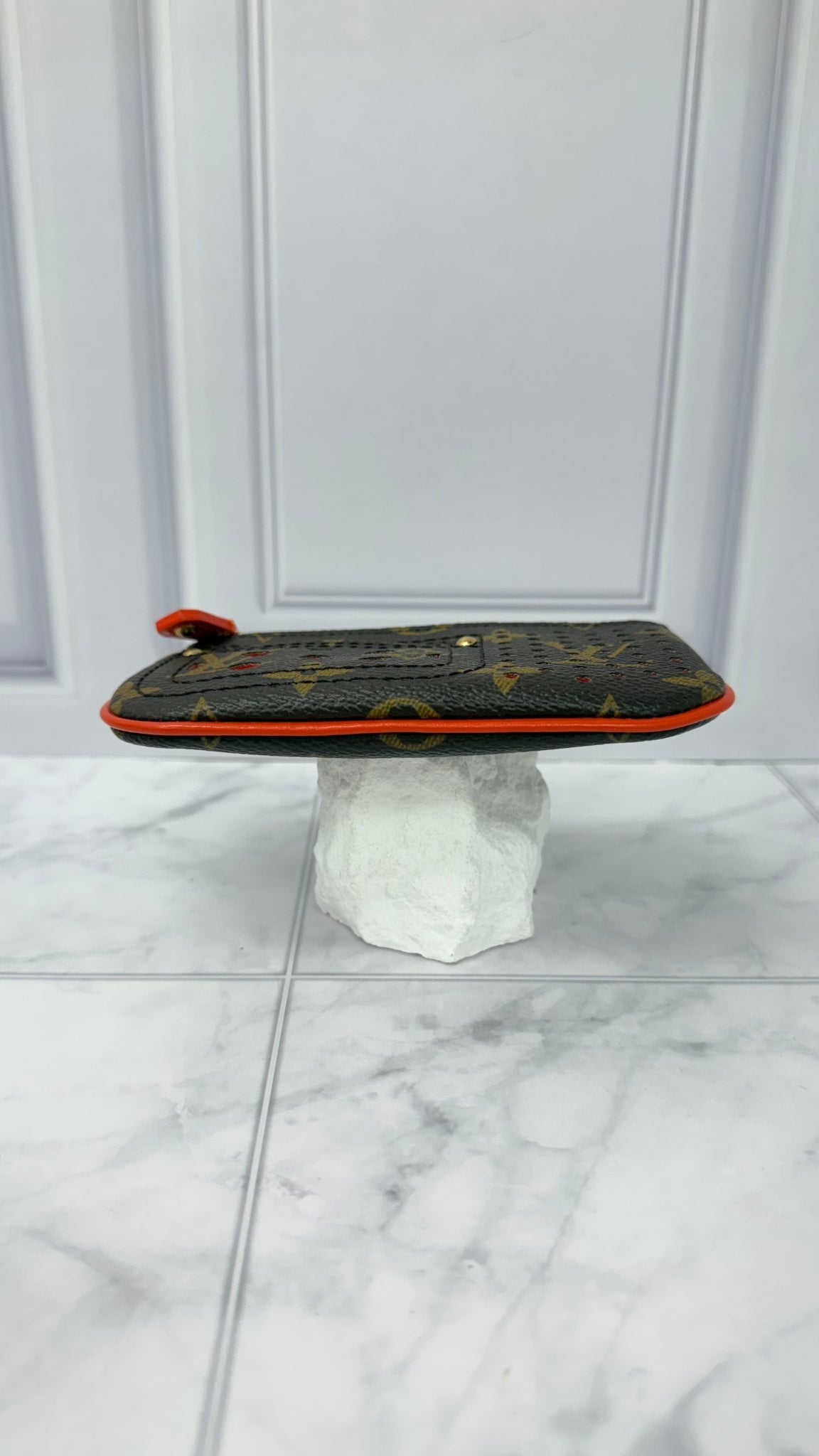 Louis Vuitton Orange Monogram Perforated Key Cles