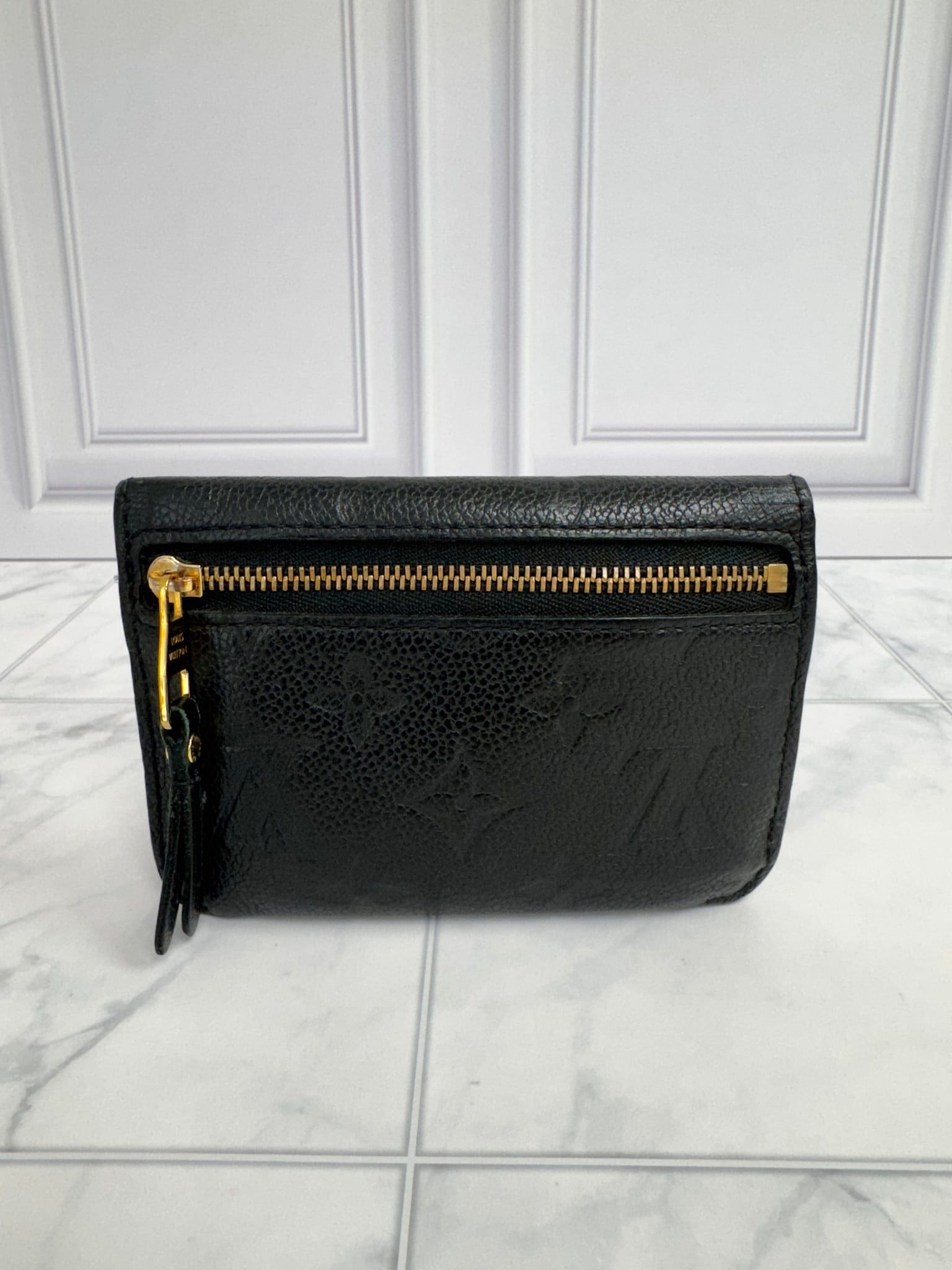 Louis Vuitton Black Empriente Monogram Grained Leather Key Cles