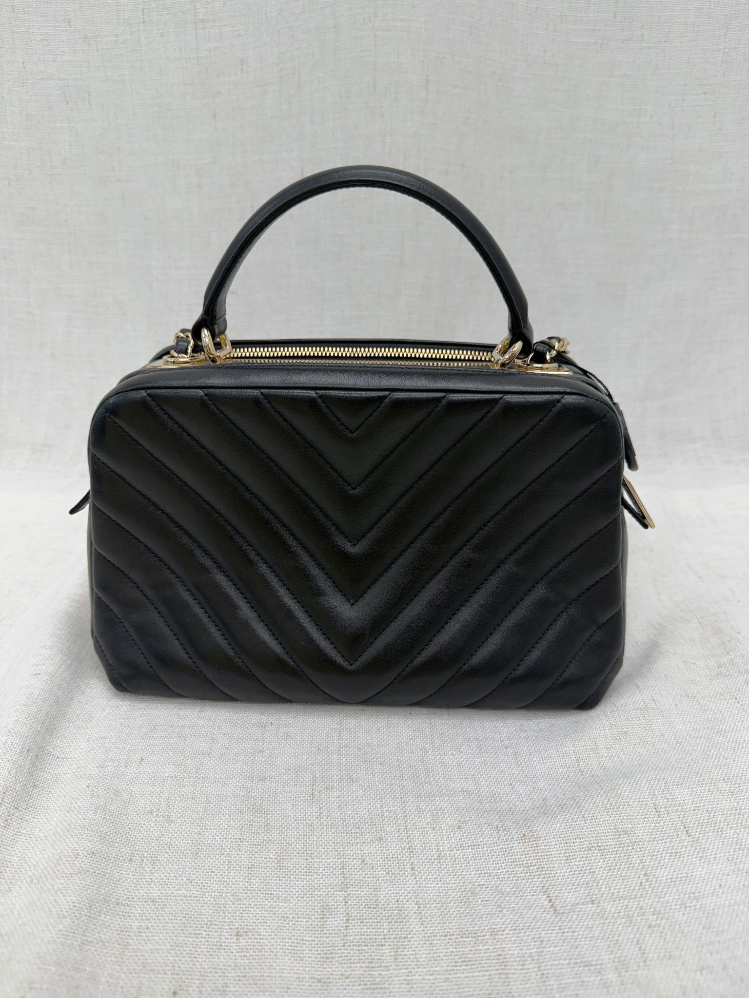 Chanel Black Lambskin Leather Trendy CC Bowling Bag