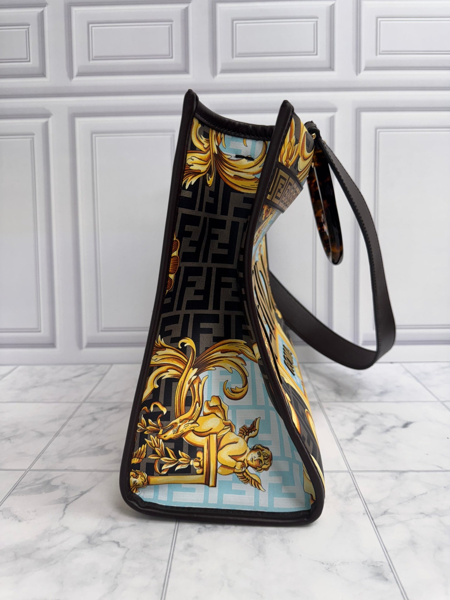 Fendi X Versace Multicolor Coated Canvas Fendace Sunshine Tote Bag