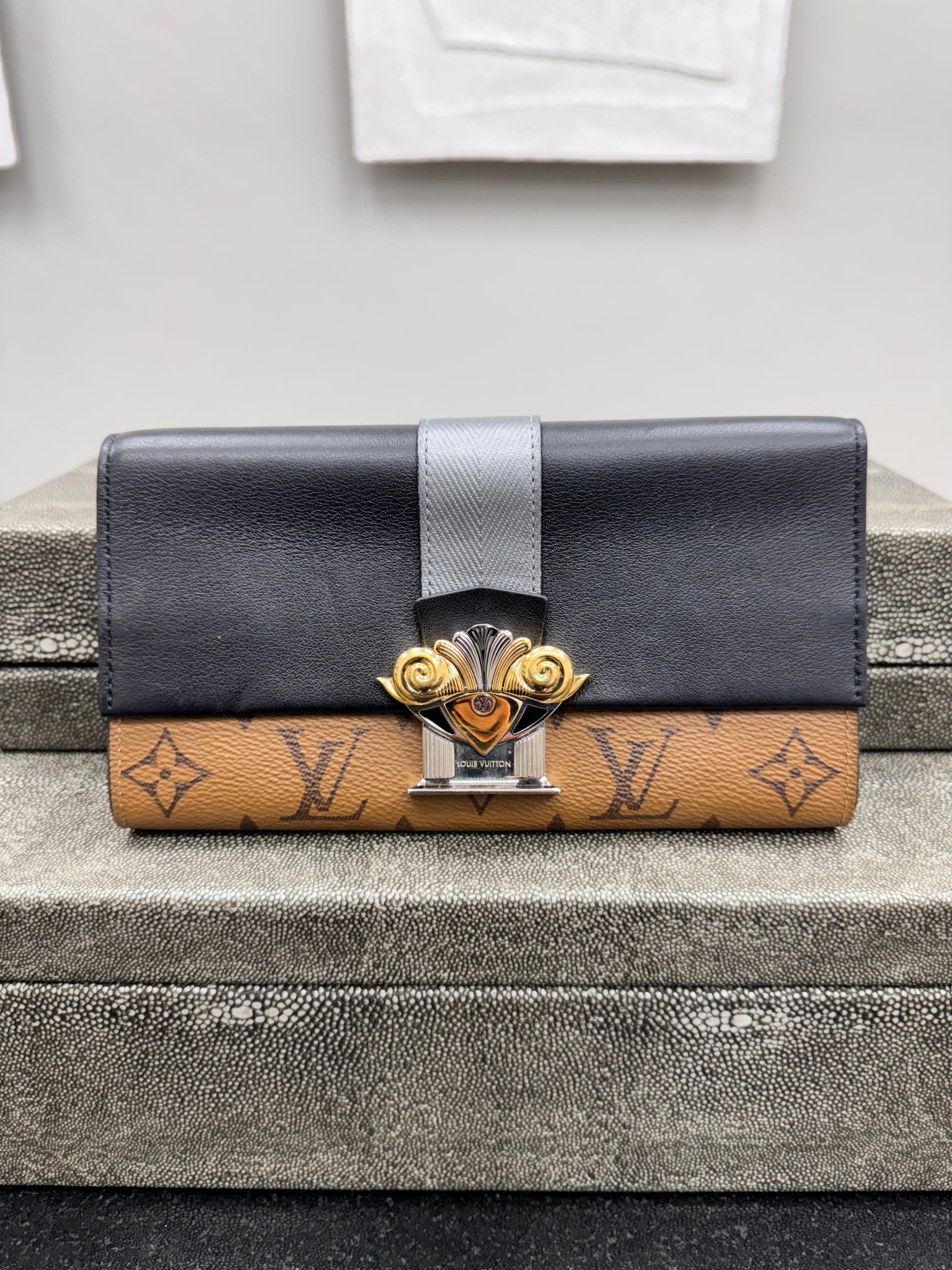 Louis Vuitton Reverse Monogram Column Clutch