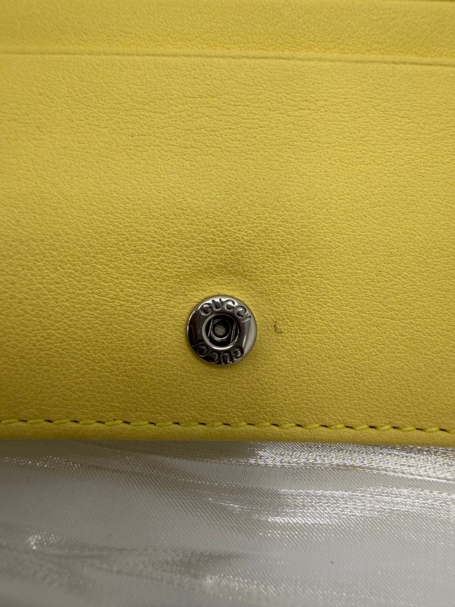 Gucci Yellow Python Marmont Compact Wallet