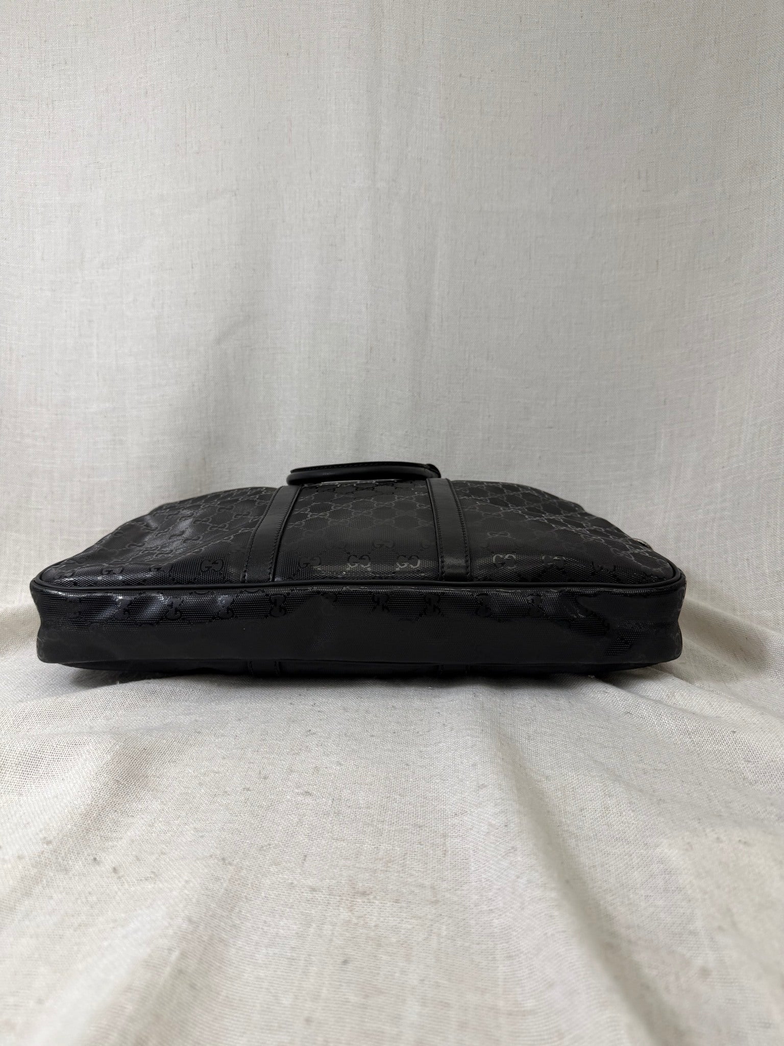 Gucci Black GG Print Coated Nylon Briefcase