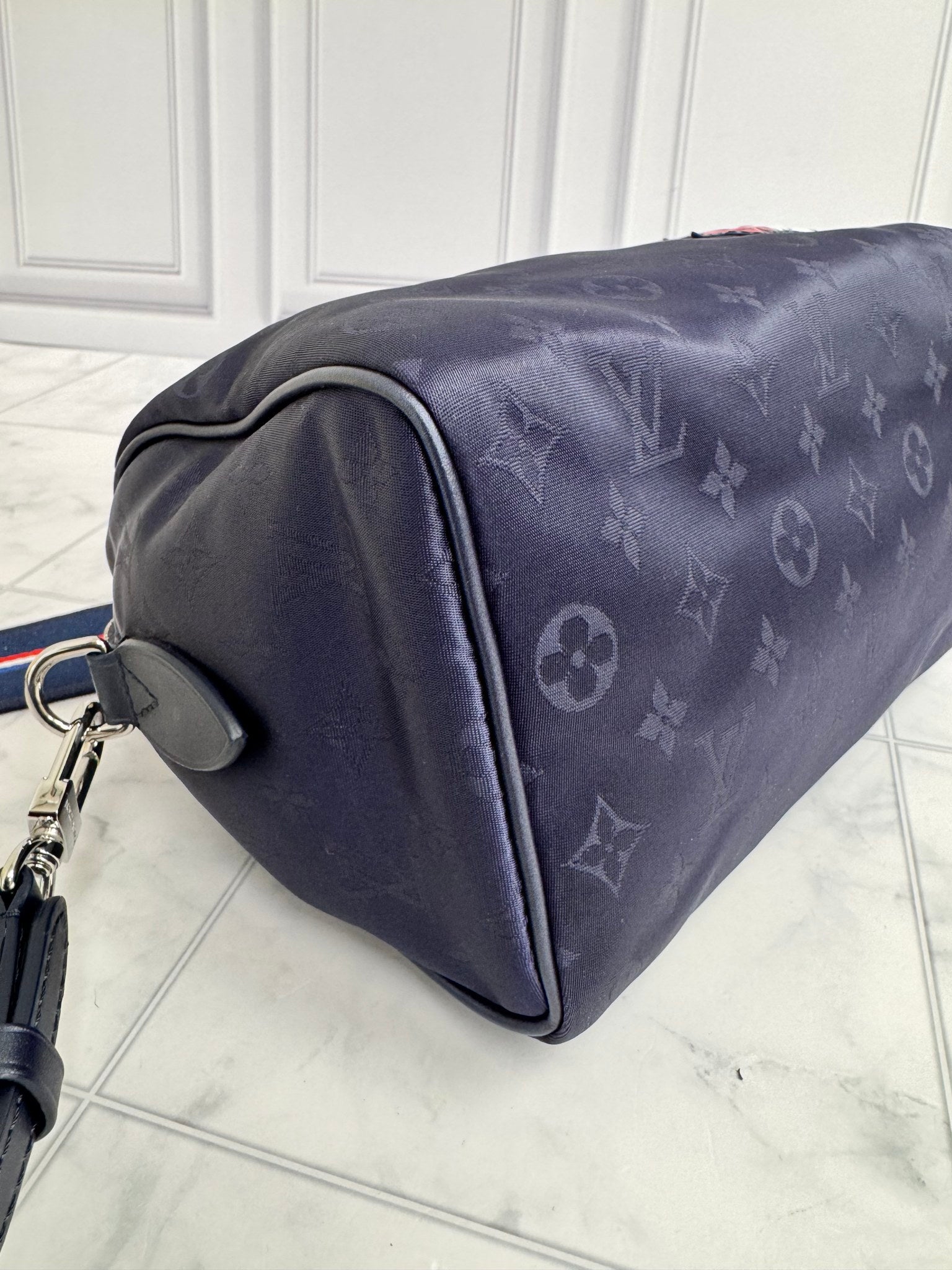 Louis Vuitton Blue Monogram Nylon Speedy Bandouliere 20