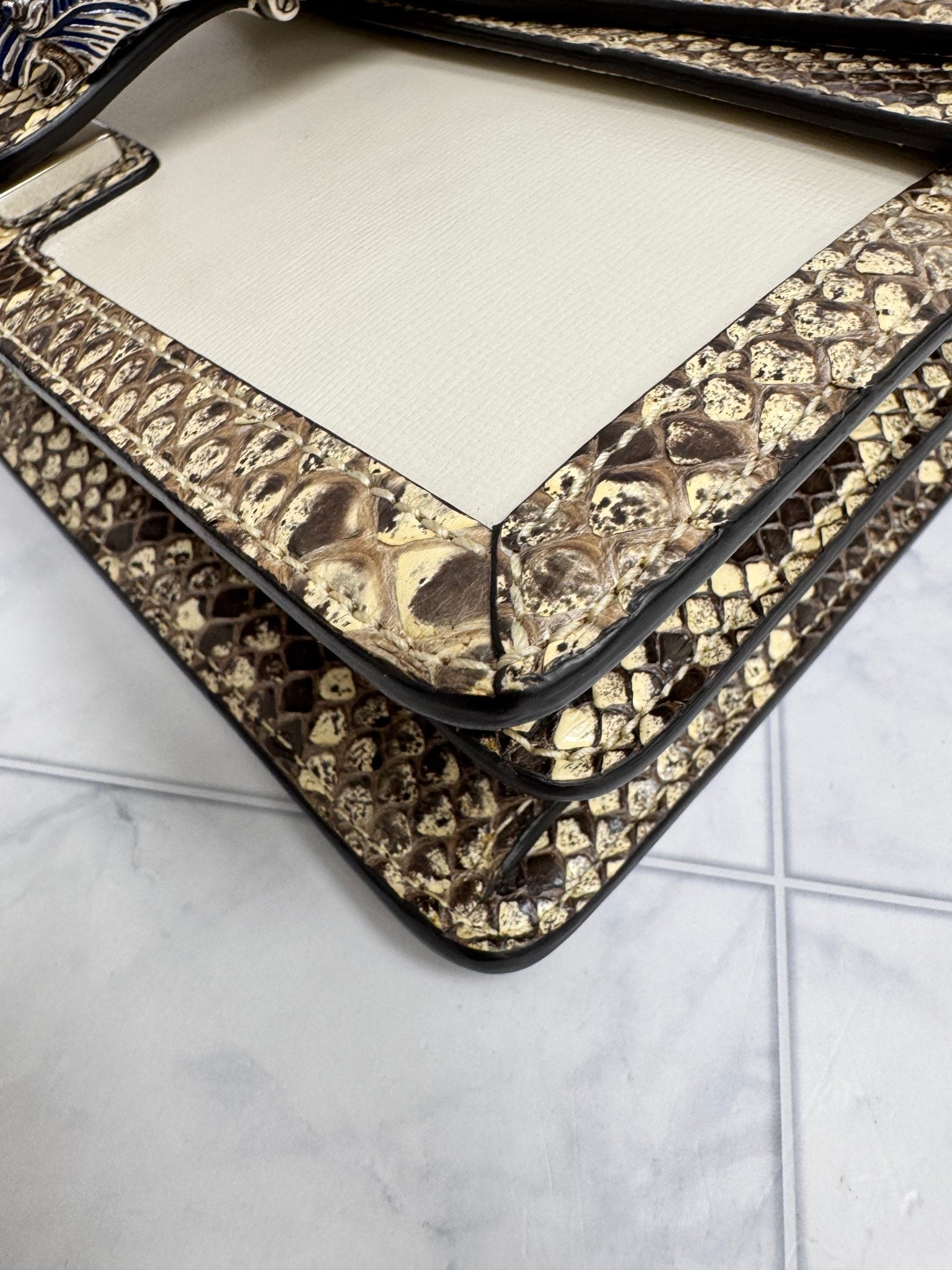 Gucci White leather And Snakeskin Trim Dionysus Shoulder Bag