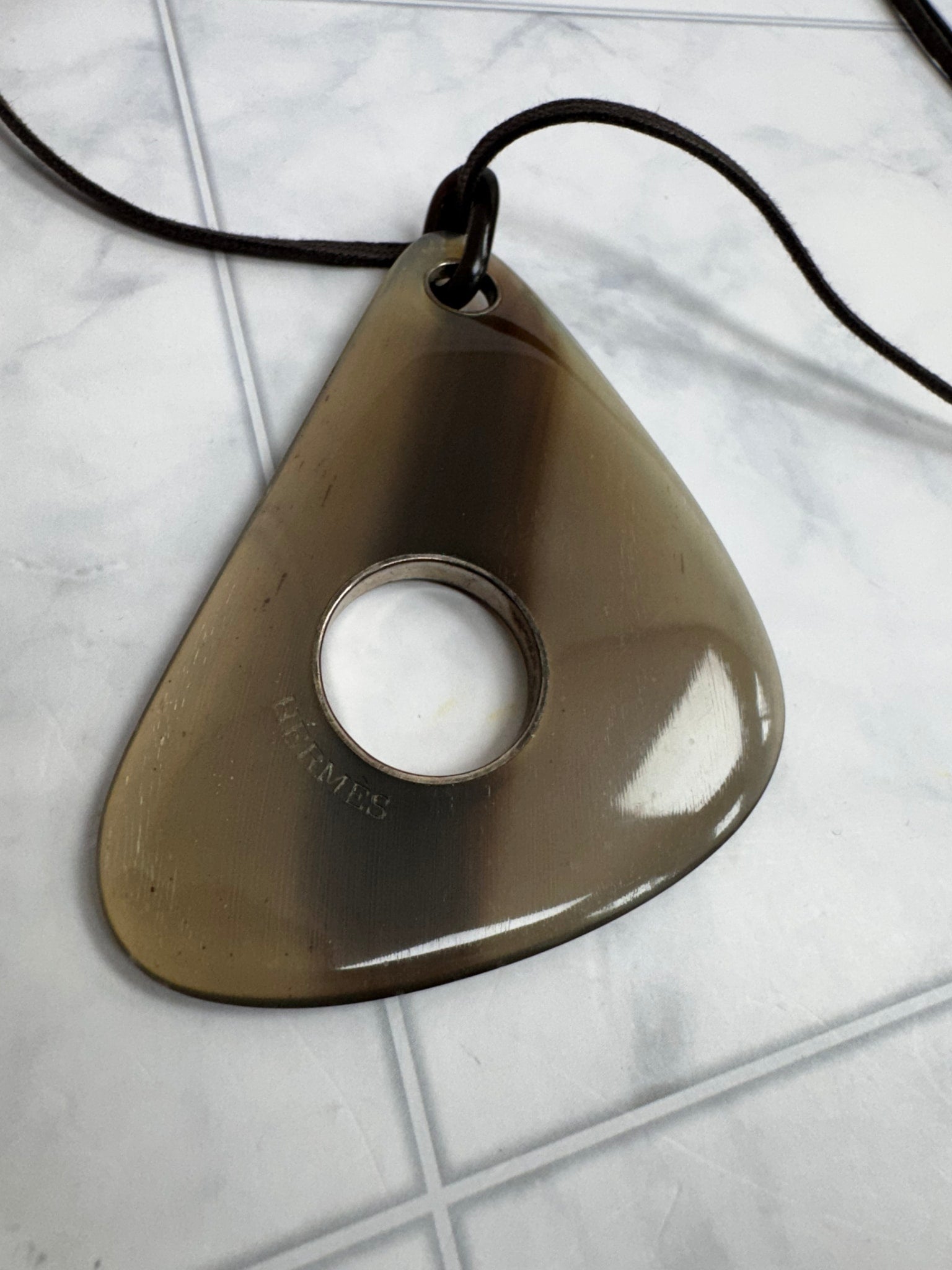 Hermes Brown Buffalo Horn Necklace