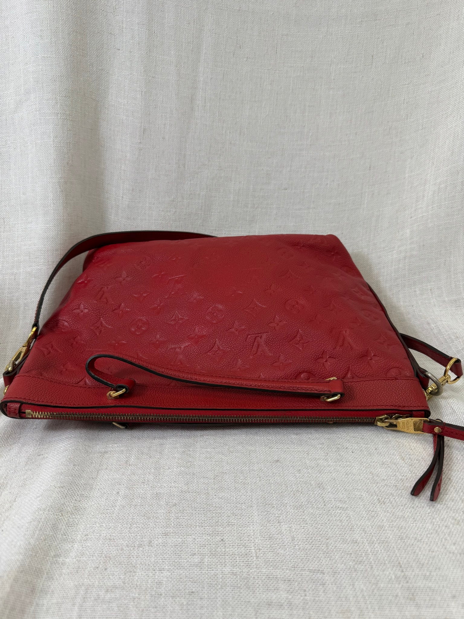 Louis Vuitton Red Empreinte Bastille MM Handbag