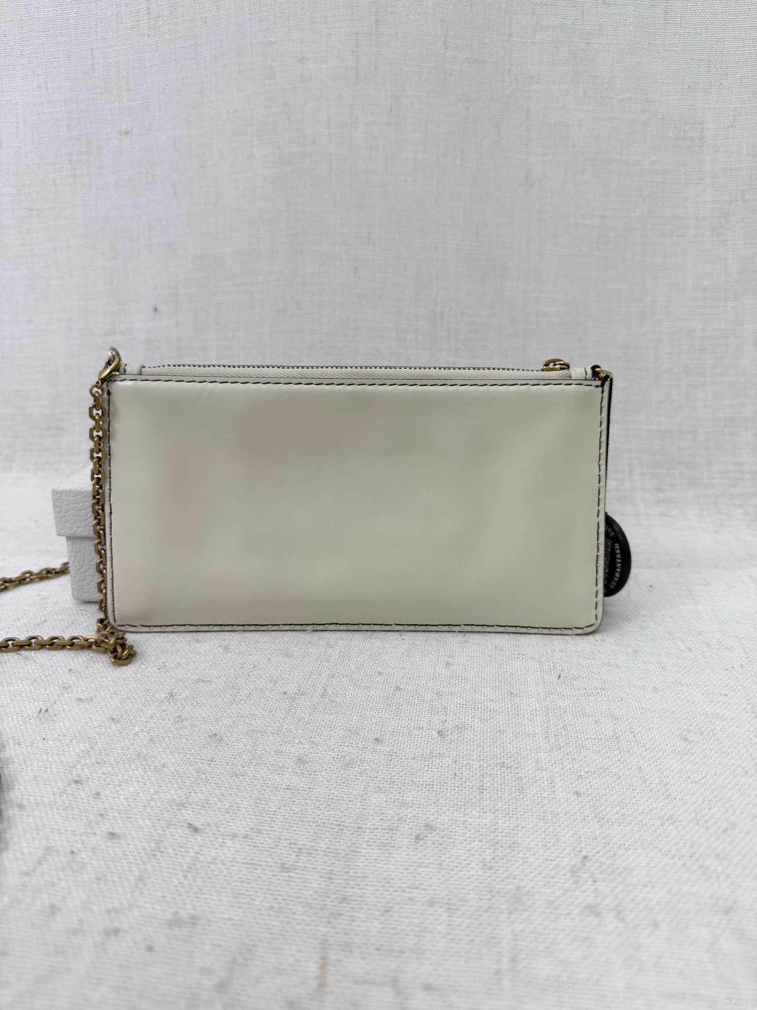 Christian Dior White Leather Jadior Clutch on a Chain