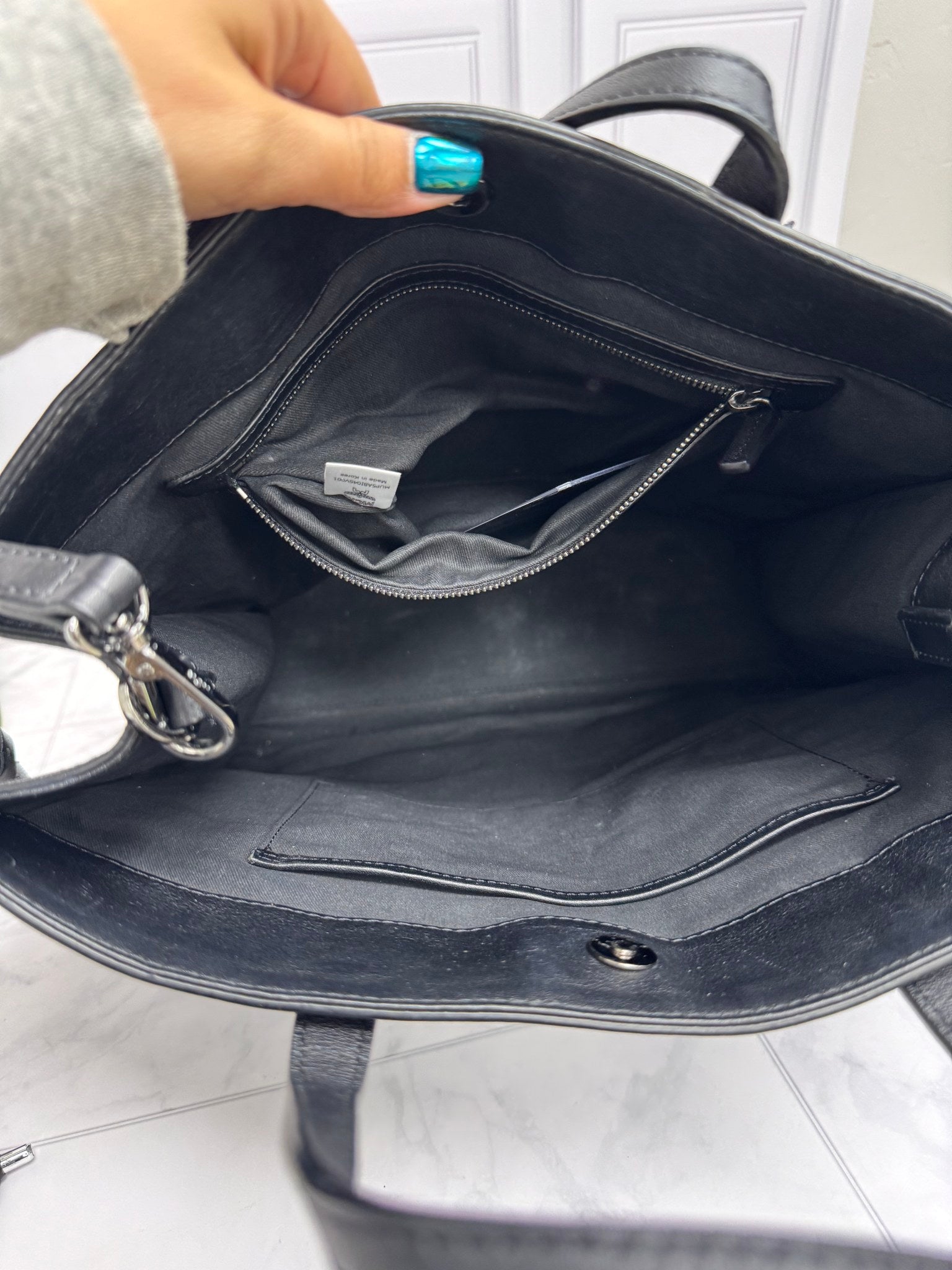 MCM Metalic Silver Nappa Leather Bionic Geometric Shopper Bag