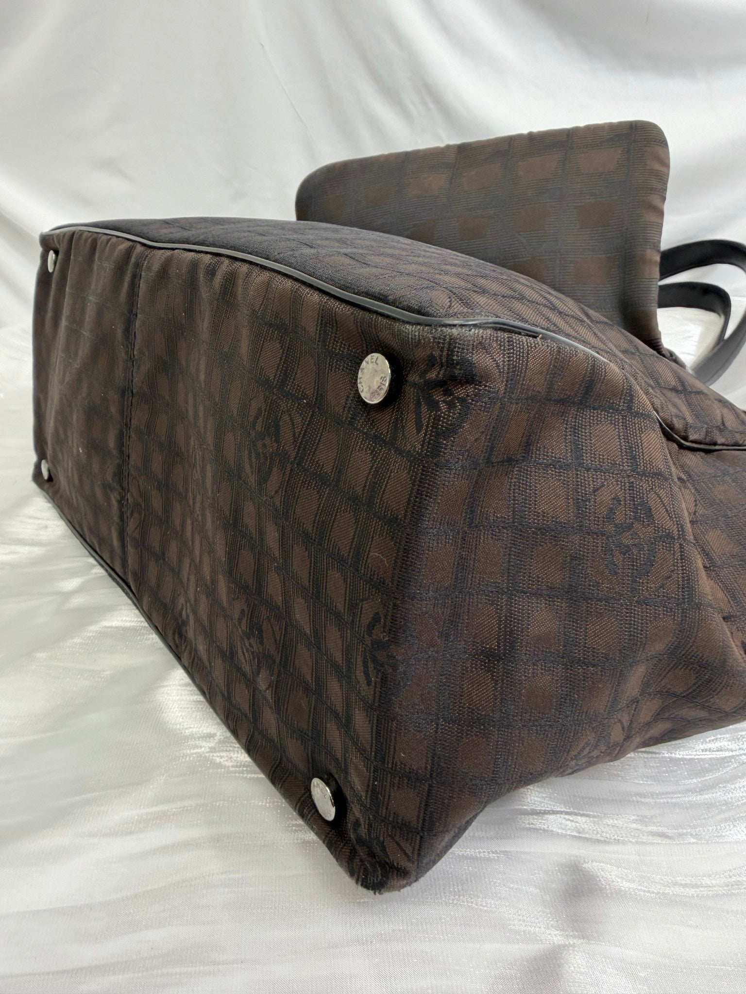 Chanel Dark Brown Nylon Travel Line Tote