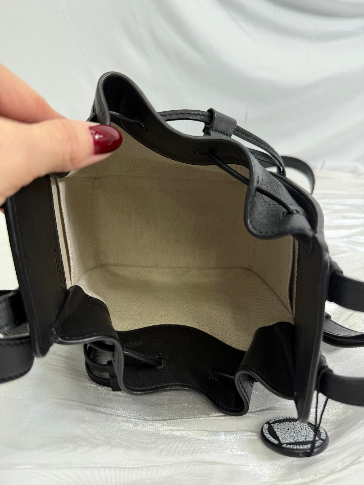 Loewe Black Leather Mini Hammock Hobo