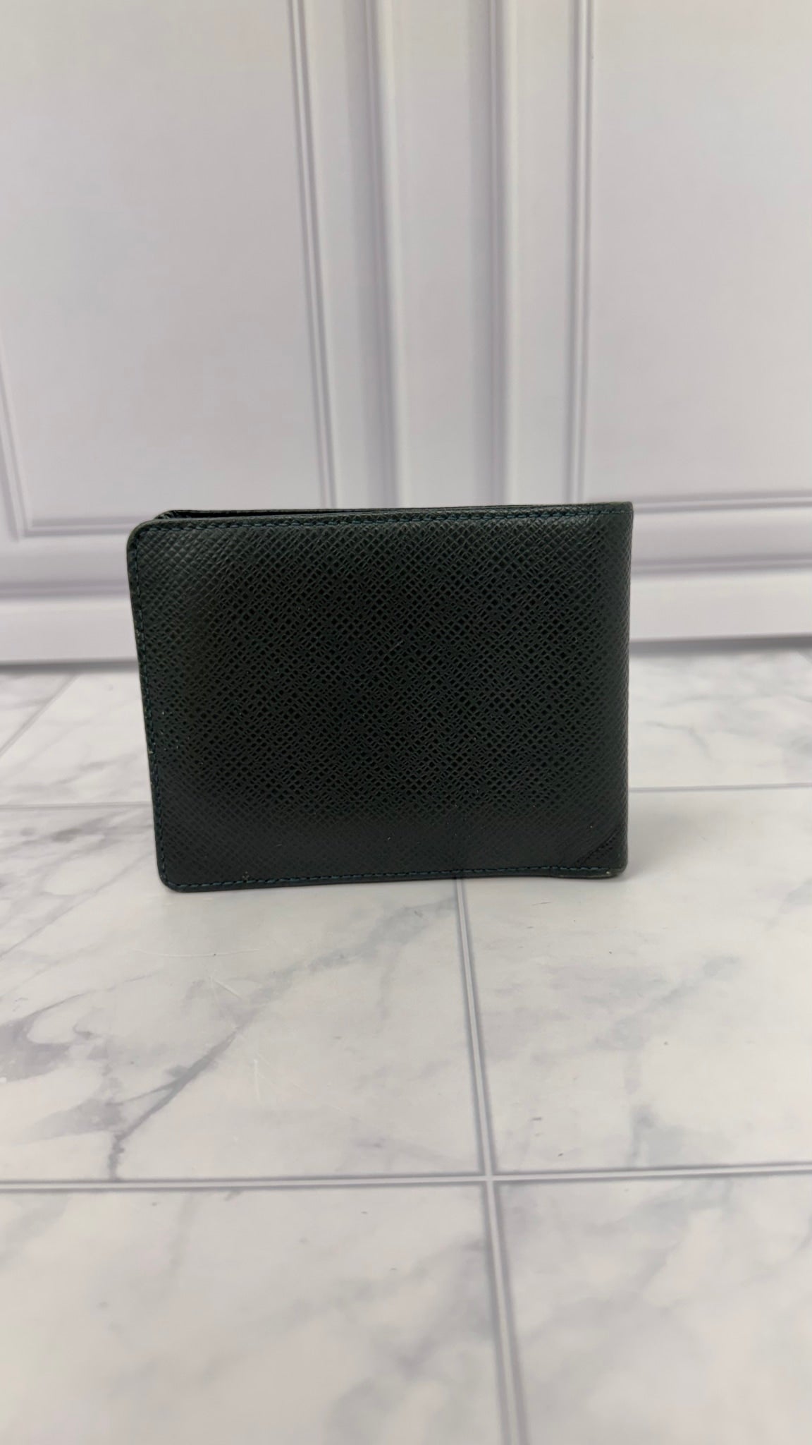 Louis Vuitton Green Taiga Leather Bifold Wallet