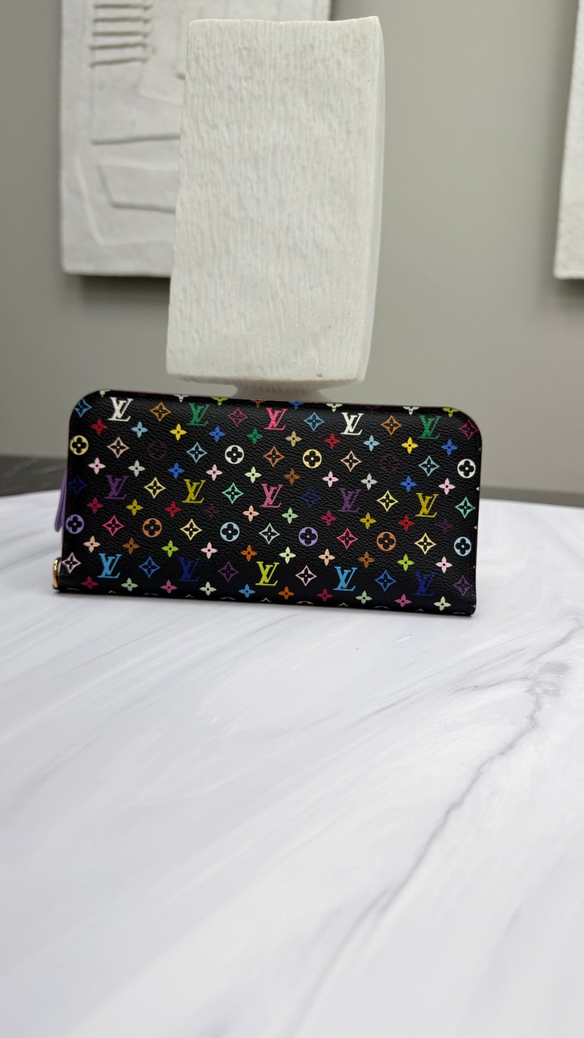 Louis Vuitton Black Multicolor Monogram & Purple Insolite Wallet
