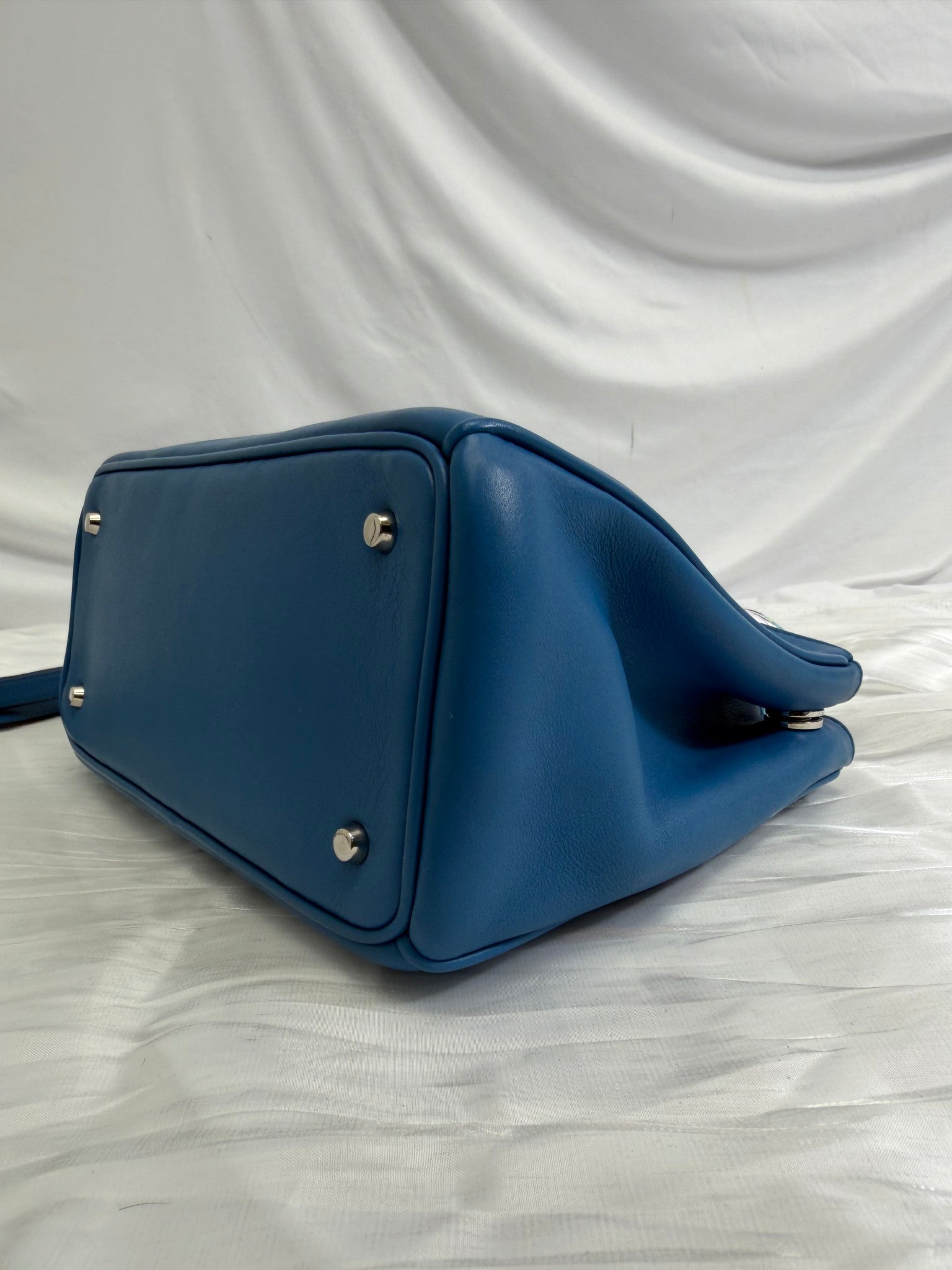 Christian Dior Blue Leather Diorissimo Small Tote Bag