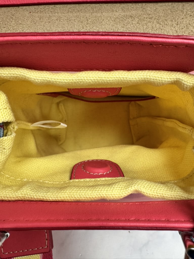 MCM Pink Leather And PVC Berlin Transparent Block Mini Crossbody Bag