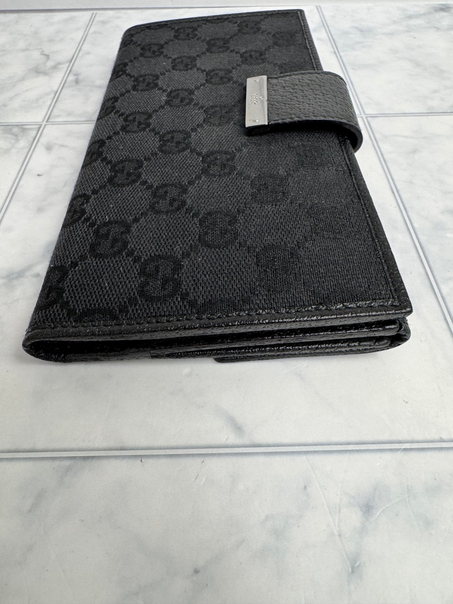 Gucci Black GG Canvas Long Wallet