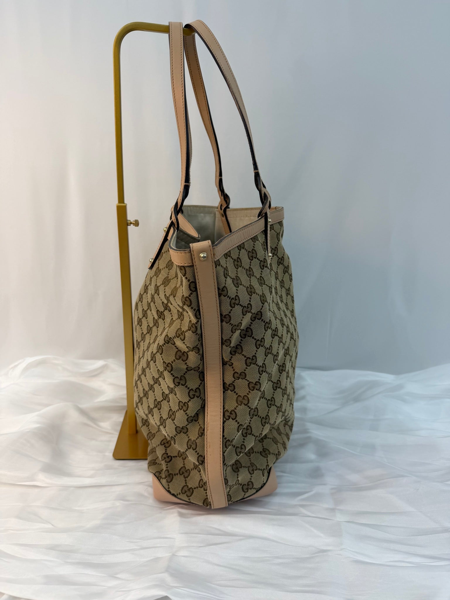 Gucci Brown Canvas GG Print Craft Tote Bag
