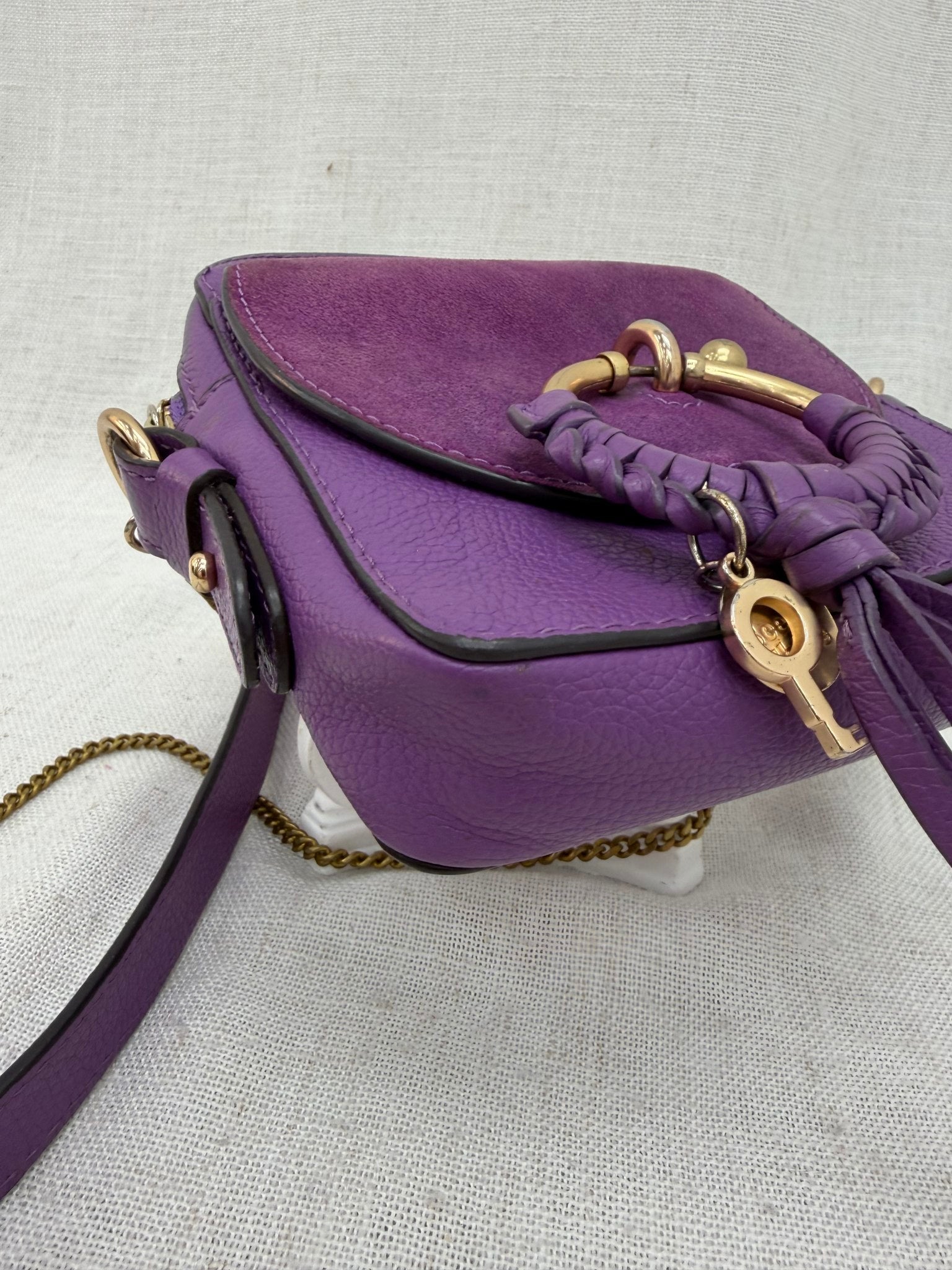 See by Chloe Purple Suede & Leather Joan Mini Camera Bag