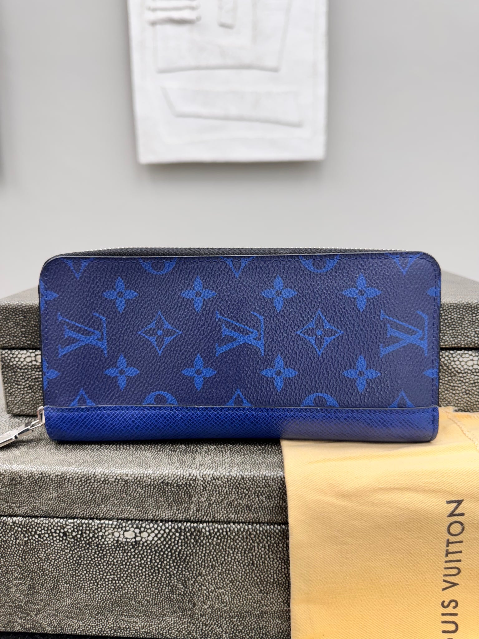 Louis Vuitton Blue Monogram Taigarama Long Zippy Wallet