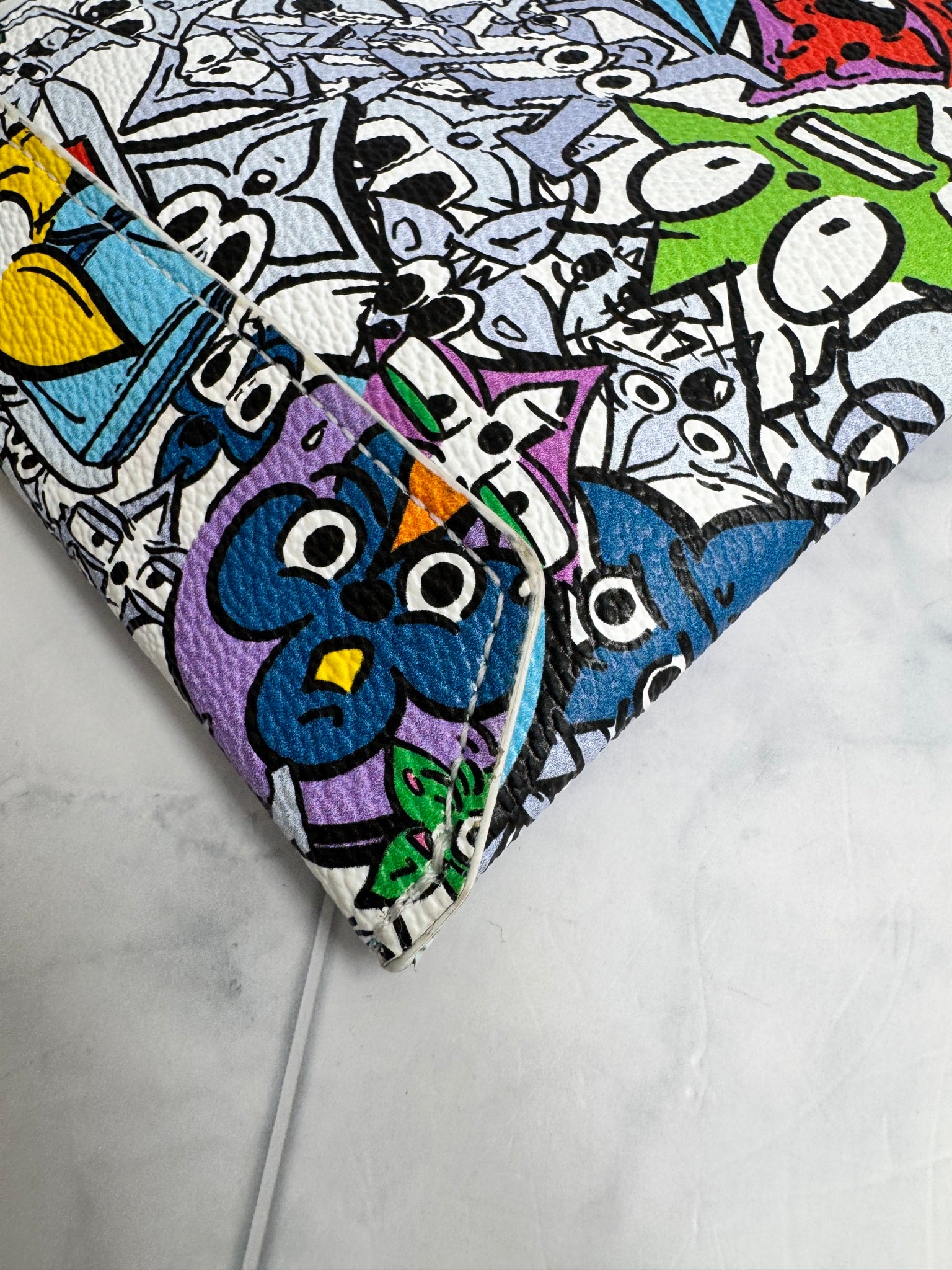 Louis Vuitton White Multicolor Monogram Comics Envelope Pouch