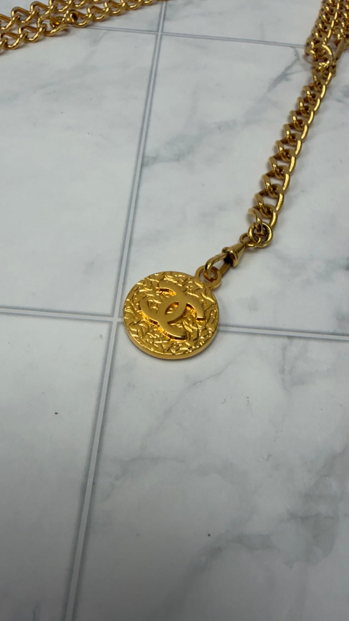 Chanel Vintage 24k Gold Plated Medallion Belt