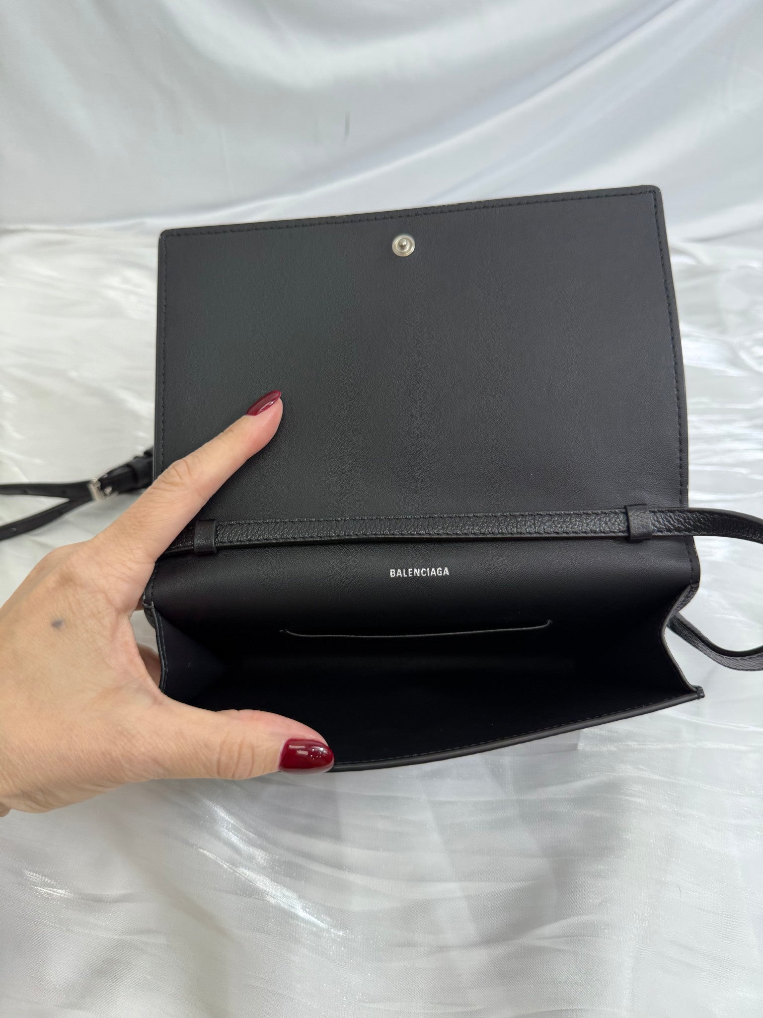 Balenciaga Black Grained Calfskin Crossbody