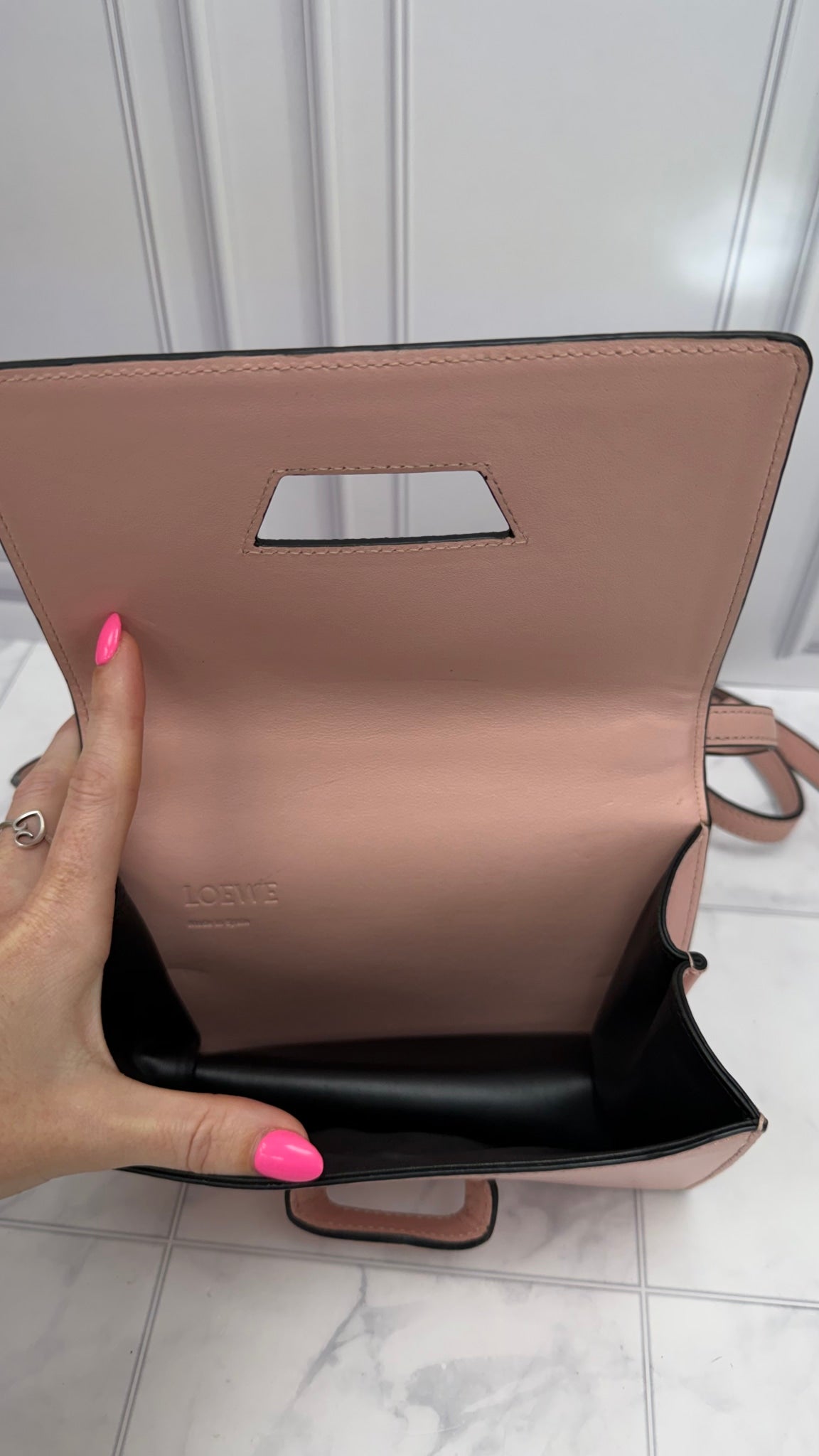 Loewe Pink Gingham Calfskim Small Barcelona Shoulder Bag
